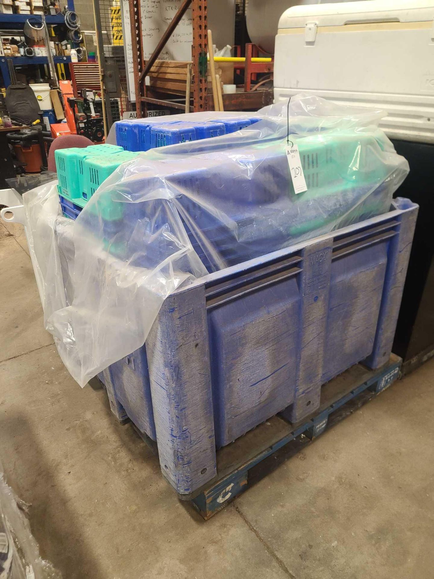 Tote of Plastic Produce Bins