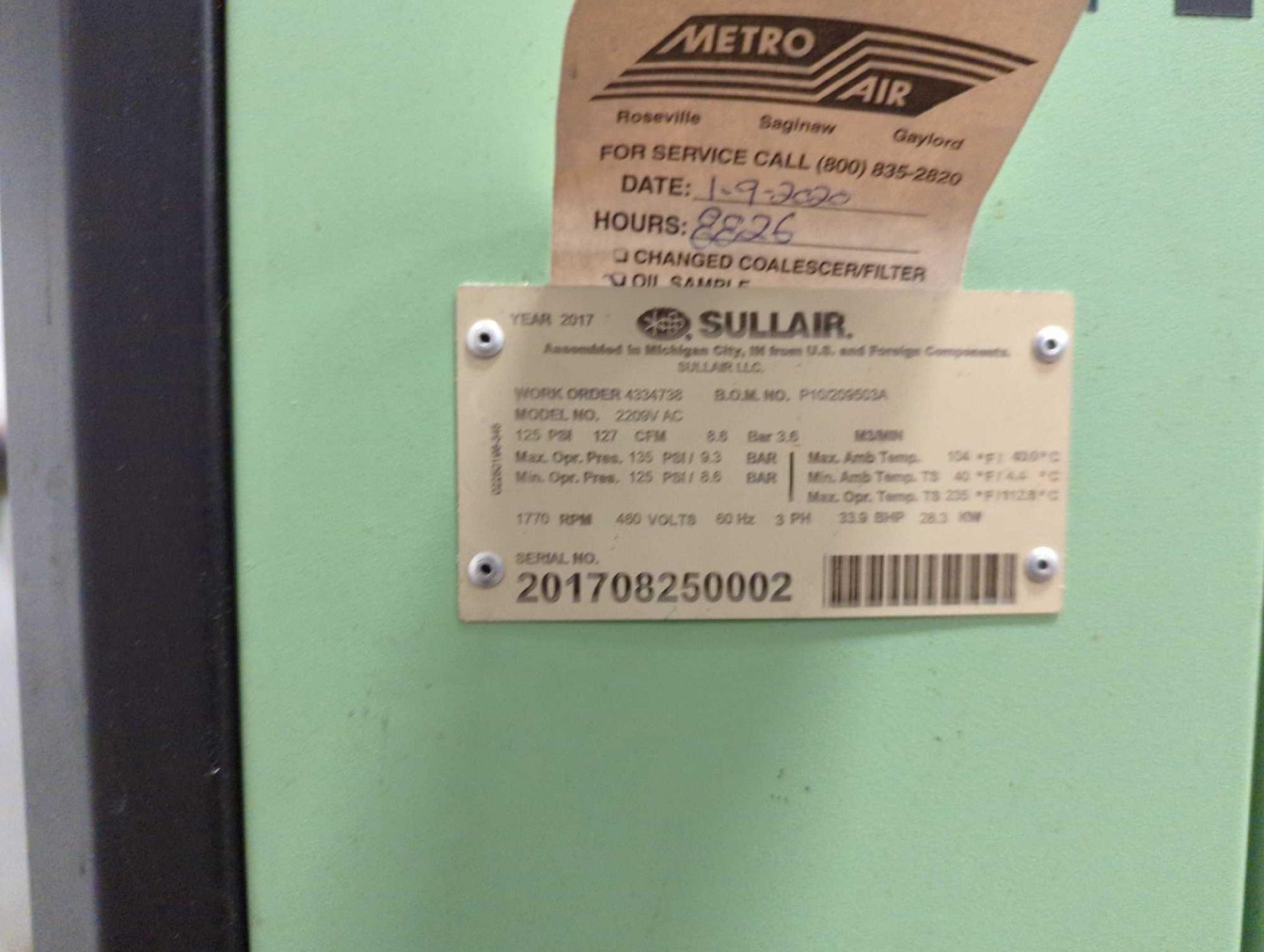 Sullair 2209V AC Air Compressor - Image 7 of 9