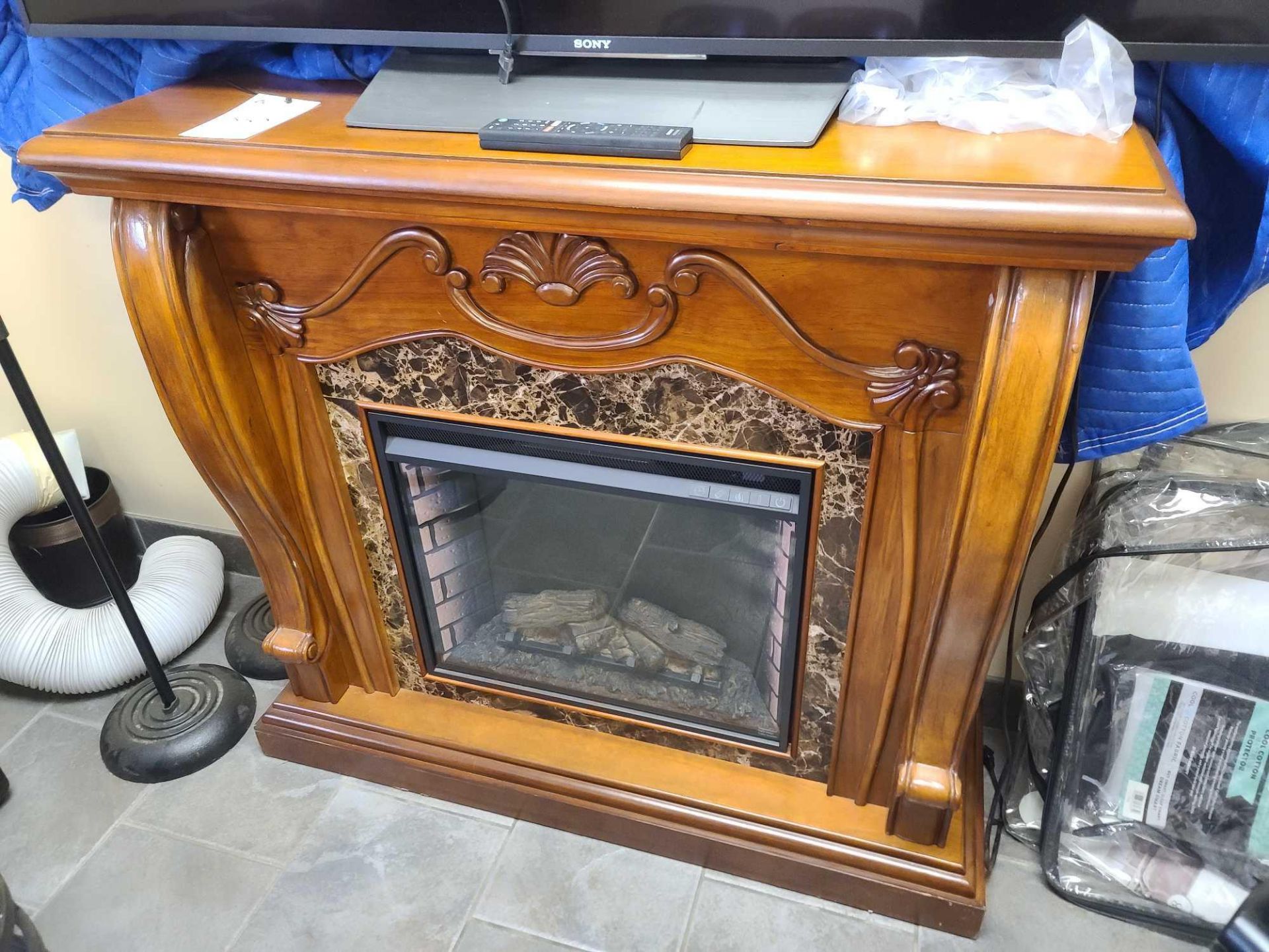 Electric Fireplace and Mantle