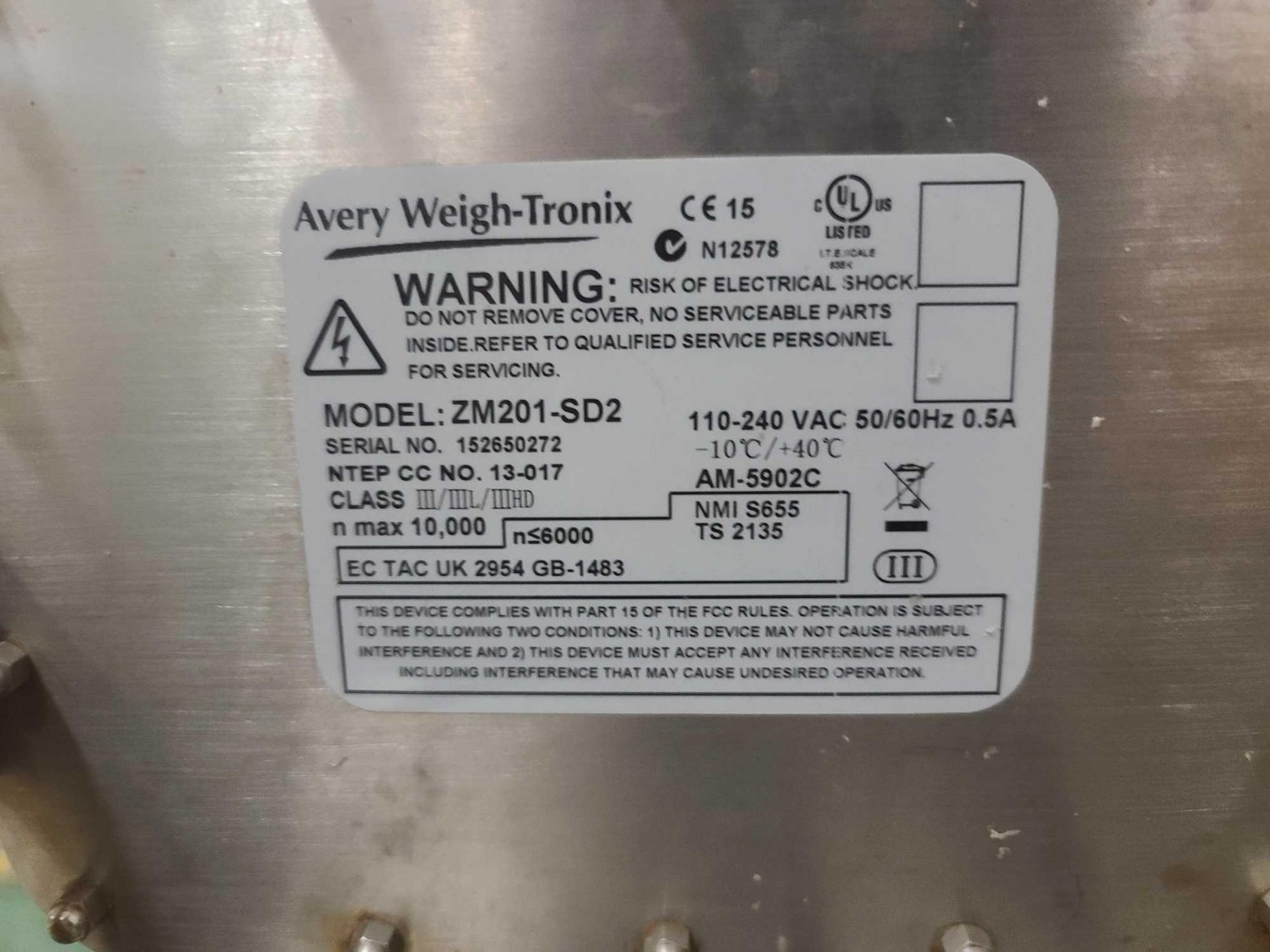 Avery Weigh-Tronix ZM201-SD2 Tabletop Scale - Image 7 of 10