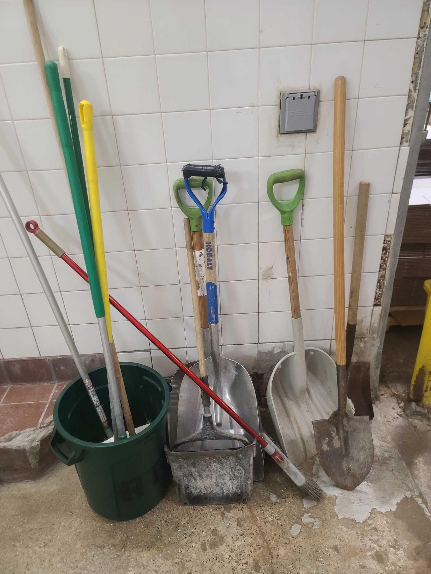 Lot of Brooms and Hand Tools