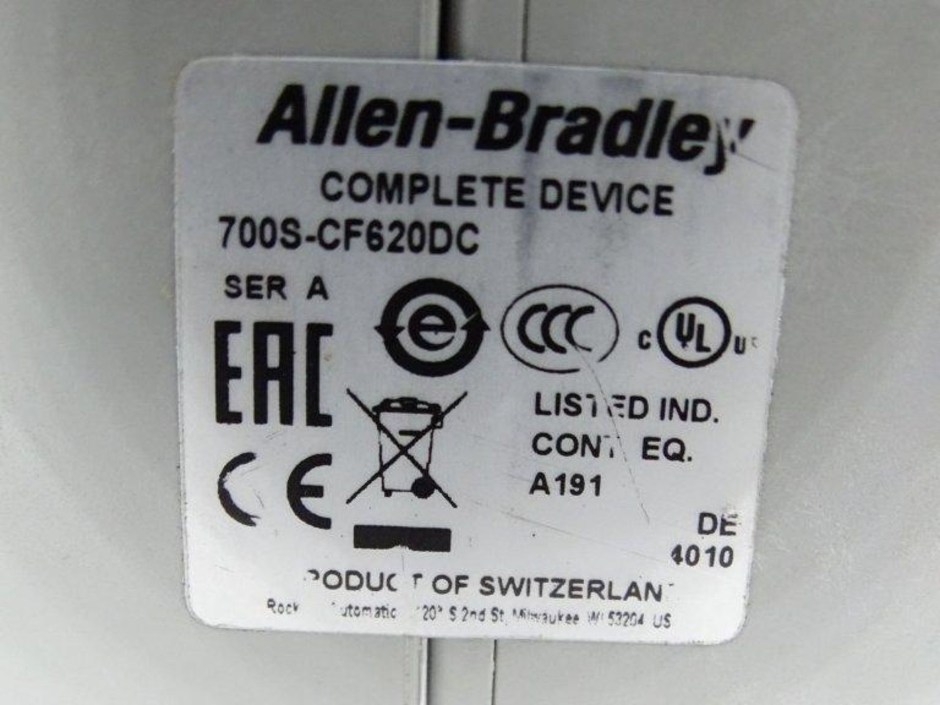 (10) ALLEN BRADLEY 700S-CF620DC Relay - Image 3 of 3