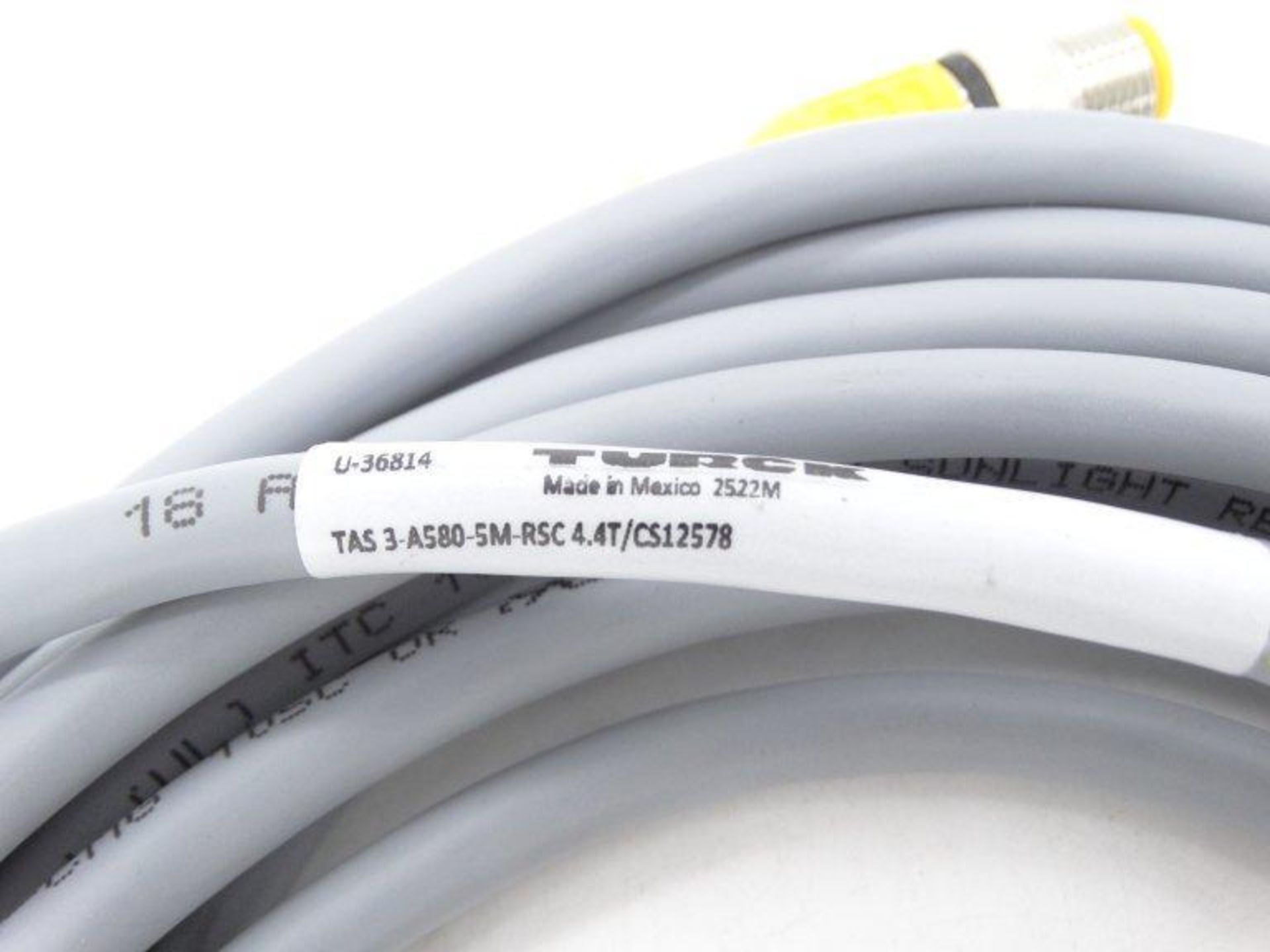 (5) TURCK TAS 3-A580-5M-RSC 4.4T/CS12578 Cable - Image 3 of 3