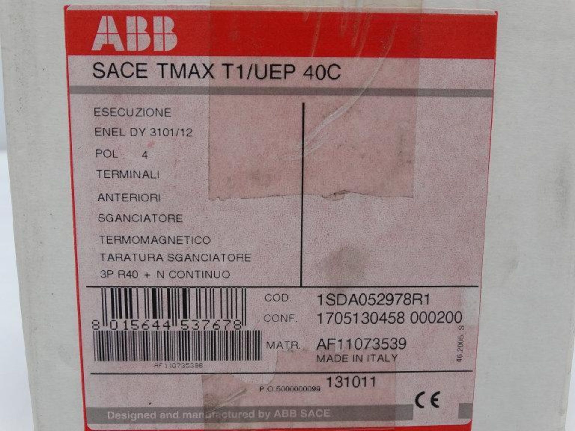 ASEA BROWN BOVERI 1SDA052978R1 (TMAX T1/UEP 40) CIRCUIT BREAKER - Image 3 of 3