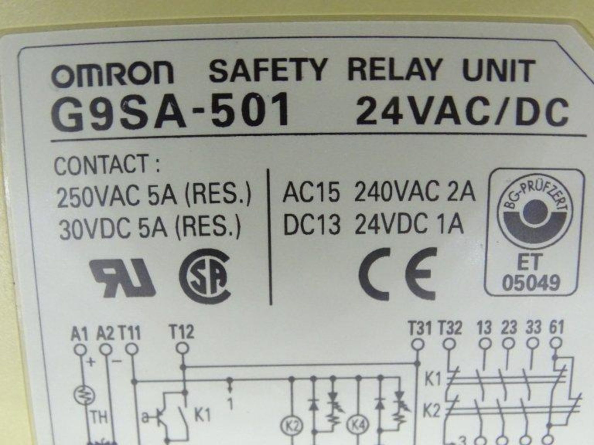 (10) OMRON G9SA-501 AC/DC24 Relay - Image 3 of 3