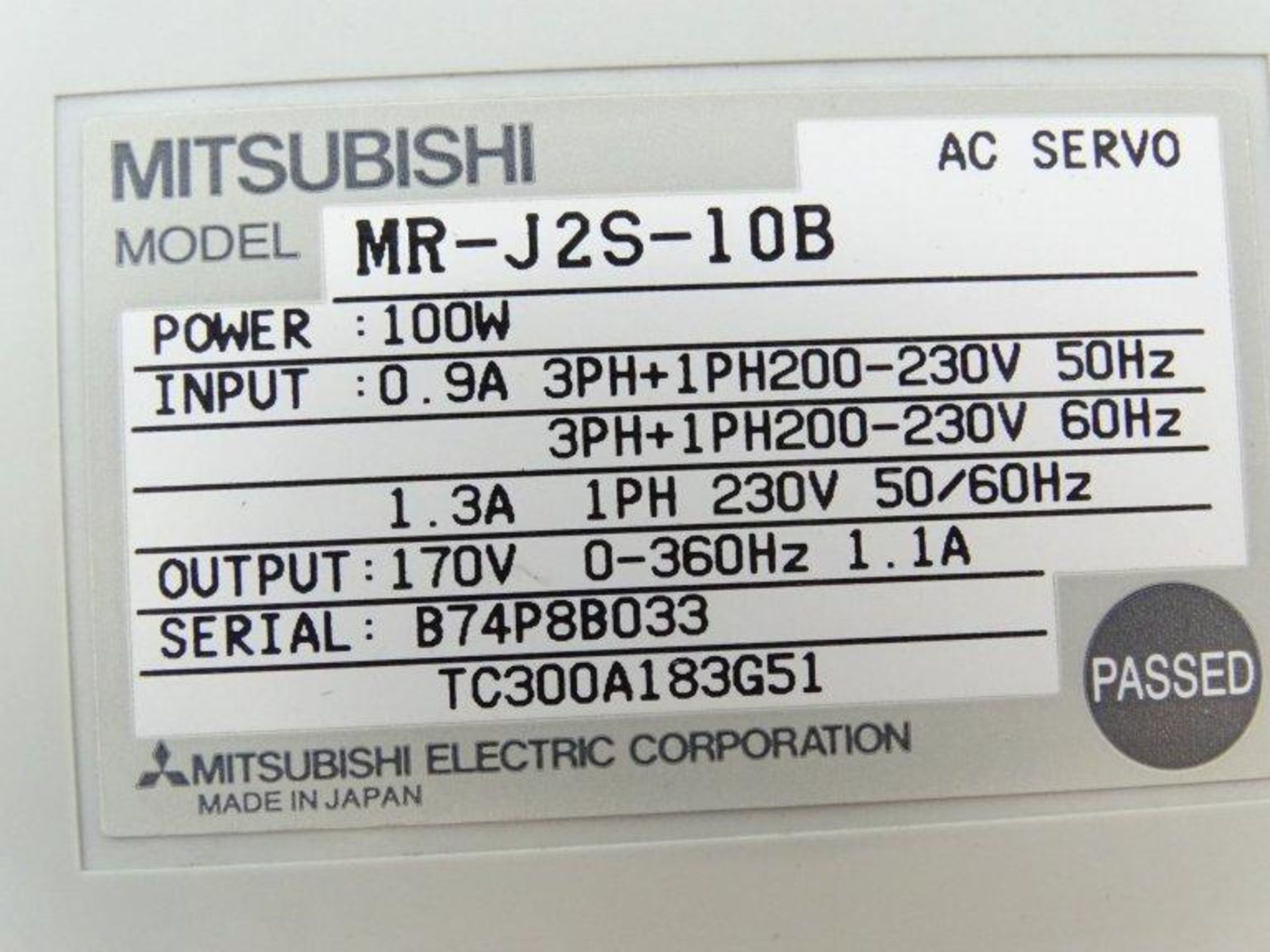 (5) MITSUBISHI MR-J2S-10B Amplifier - Image 3 of 3