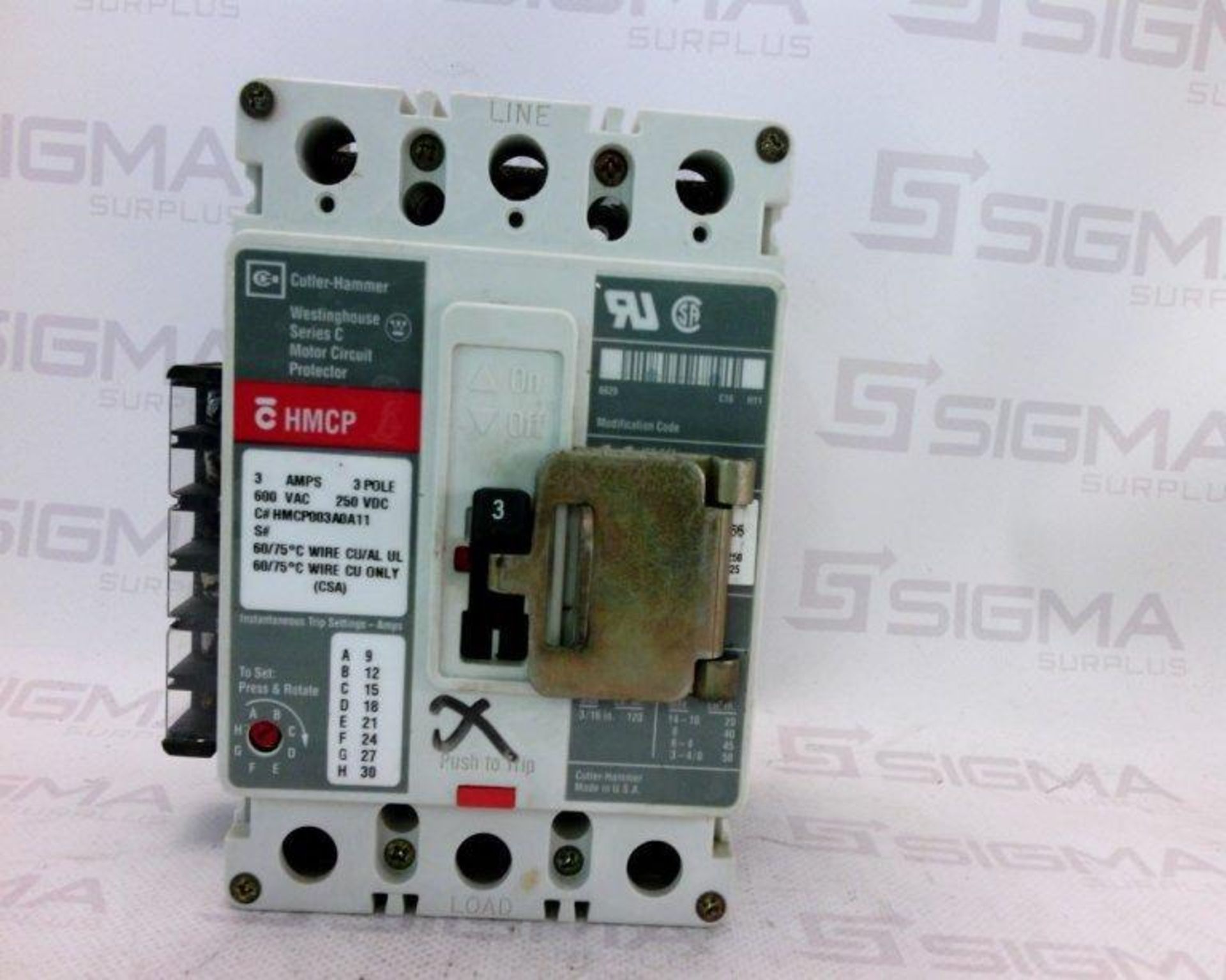 (1) Eaton Corporation HMCP003A0A11 Circuit Breaker