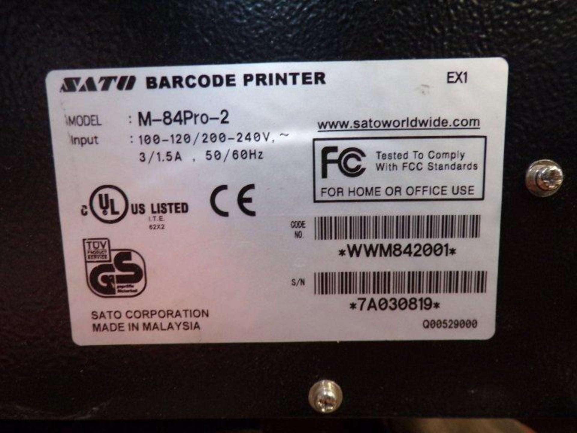 (1) SATO WWM842001 Printer - Image 4 of 4