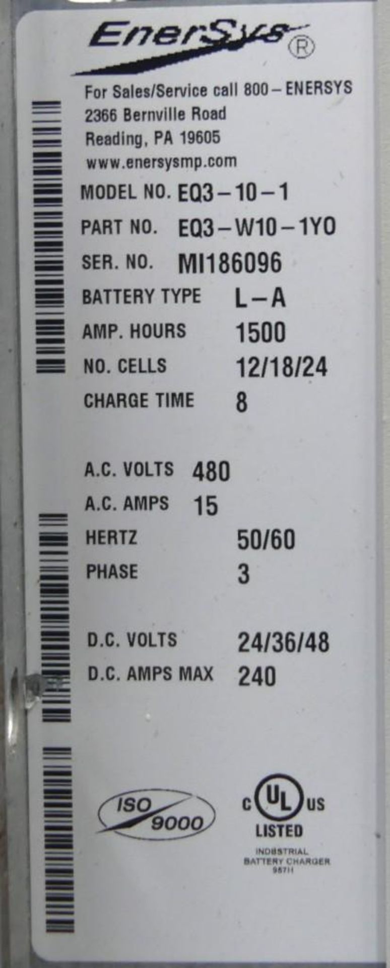 EnerSys EnForcer HF IQ Forklift Battery Charger - Image 9 of 9