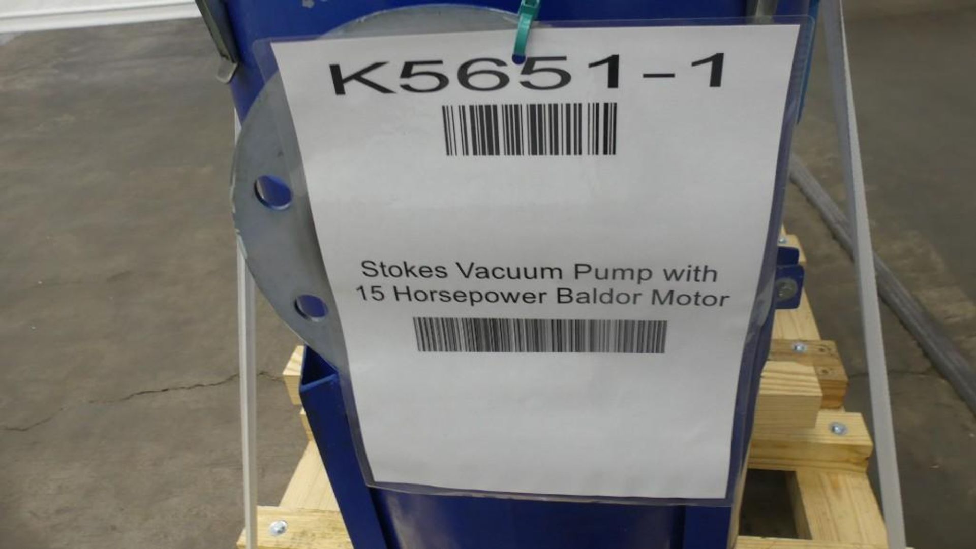 Stokes Vacuum Pump with 15 Horsepower Baldor Motor - Image 2 of 40