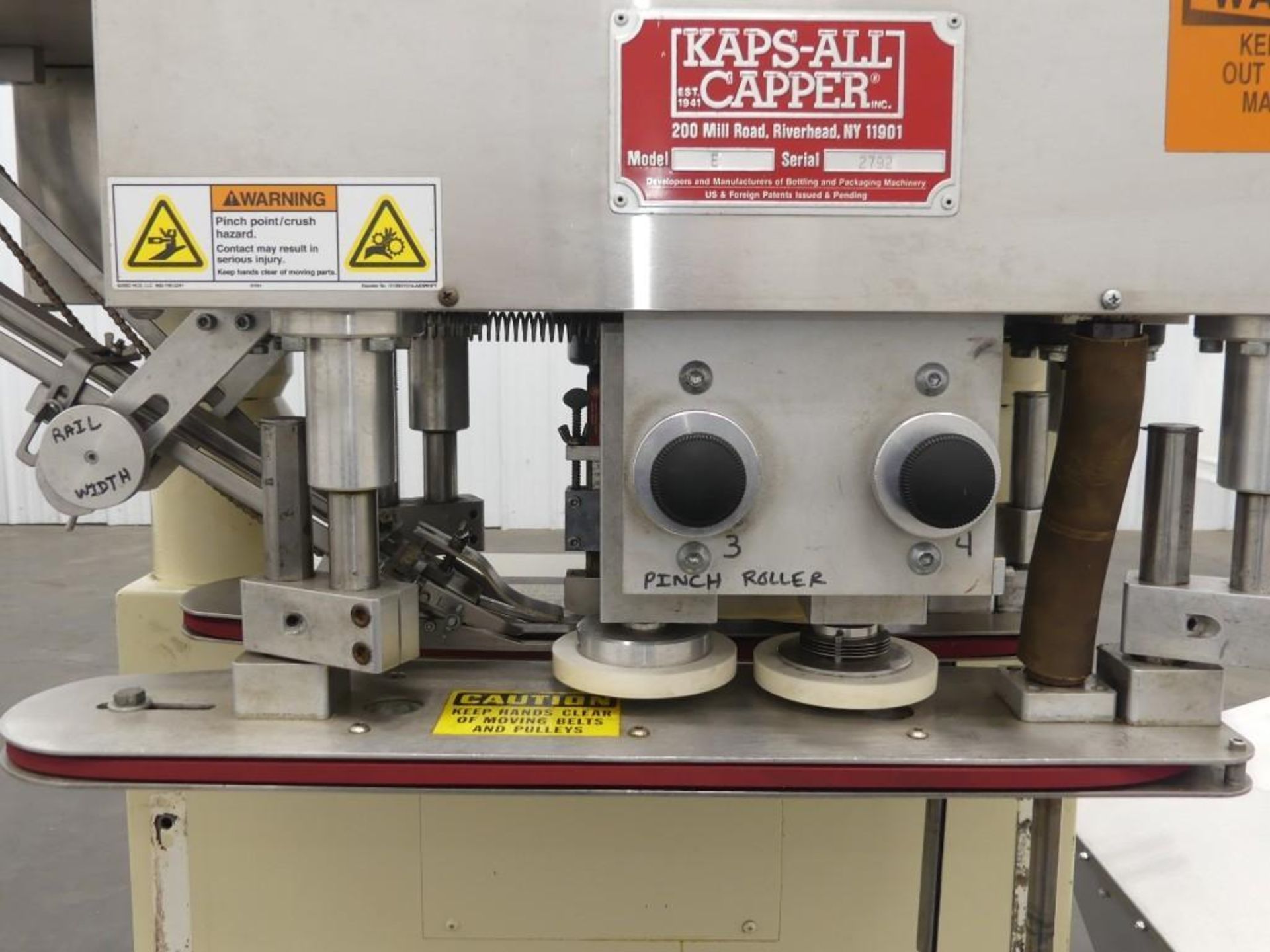 Kaps-All Model E4 Spindle Capper with a Feed Systems FSRF-24 Cap Feeder - Image 34 of 35