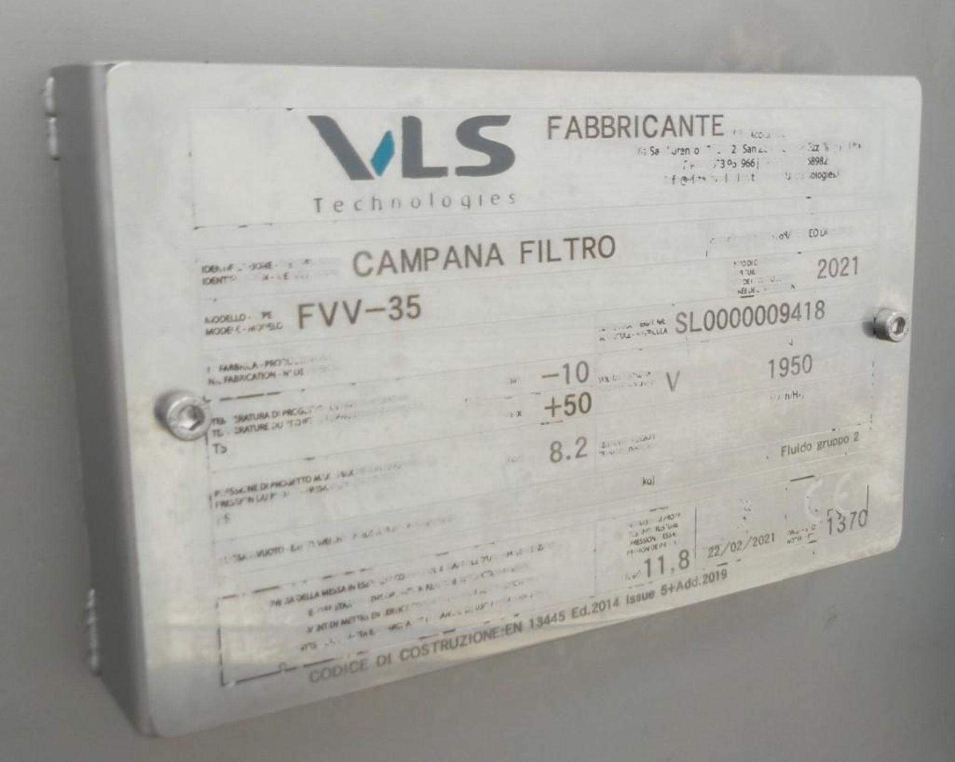 VLS Techonologies FVV 35 Vertical Plate Filter - Image 52 of 53