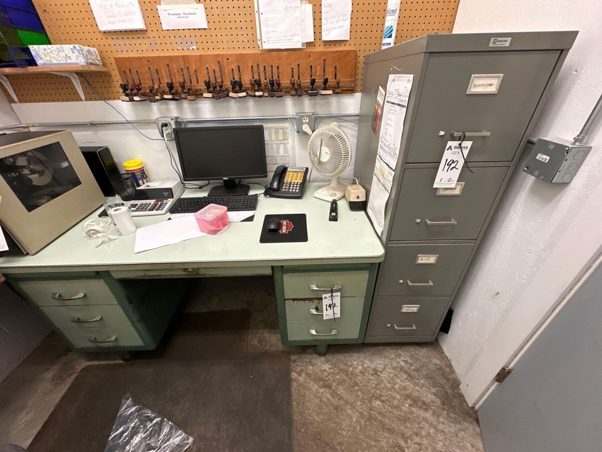 Desk and Filing Cabinet