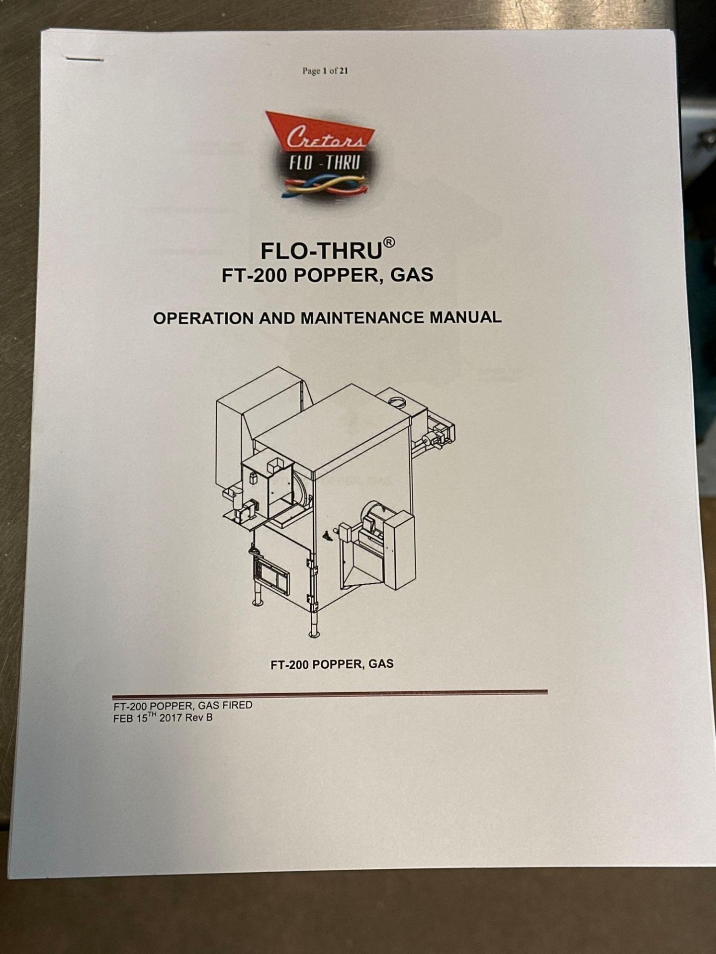 Cretors Flo-Thru FT-200 Gas-Fired Inline Rotary Popcorn Popper - Image 11 of 16