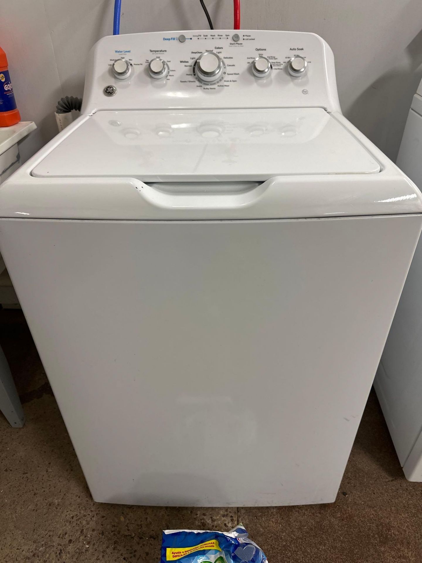 GE GTW465ASN1WW High Efficiency Washing Machine