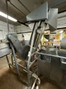 Incline Cleated Conveyor with Stainless Steel Active Bottom Hopper