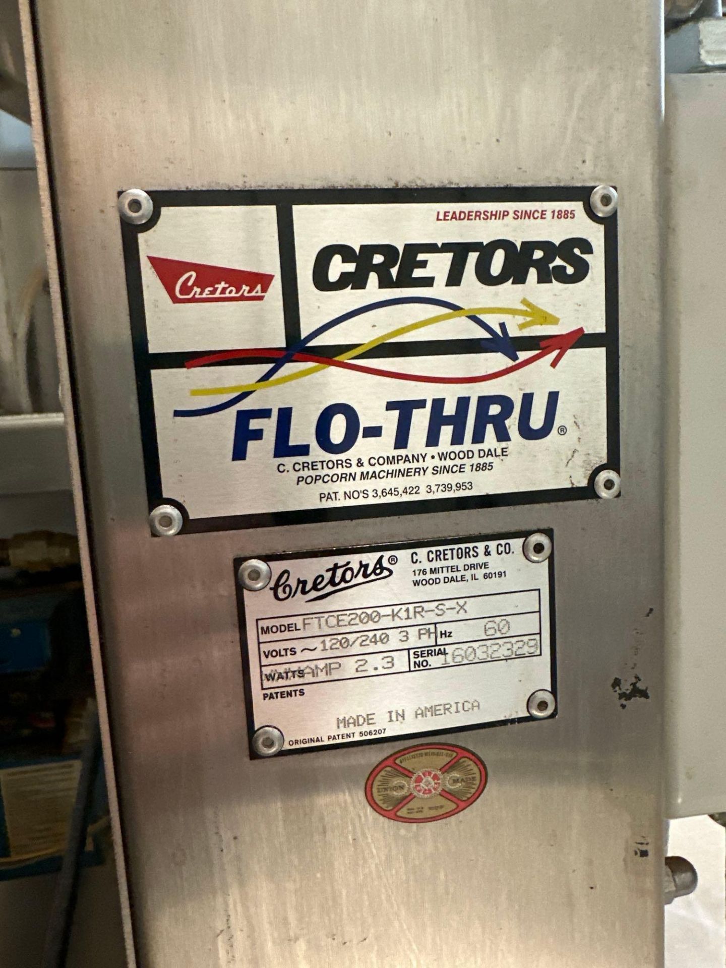 Cretors FT-200 Stainless Steel Raw Corn Elevator - Image 4 of 16