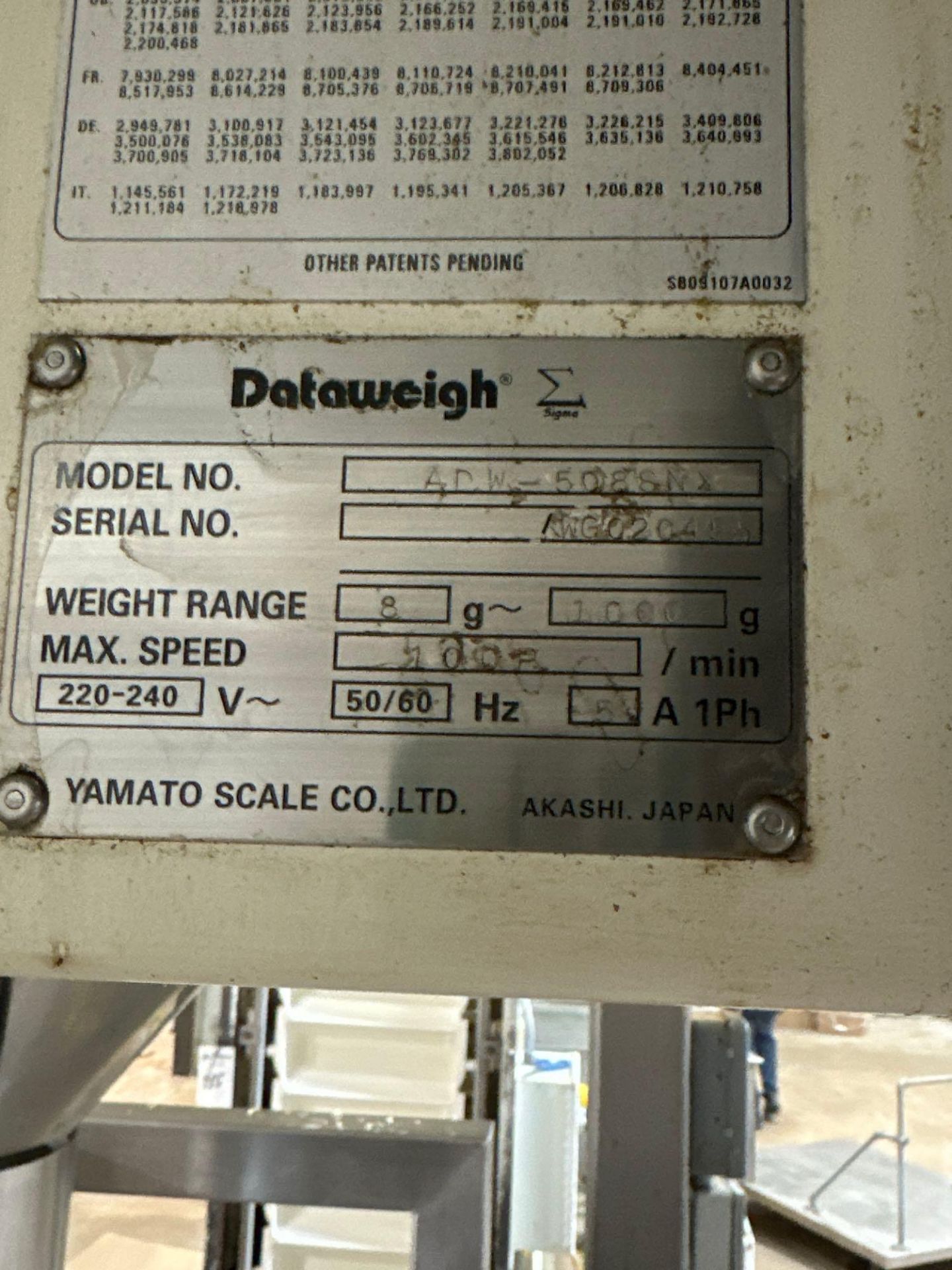 Yamato ADW-5088NX 8-Bucket Stainless Steel Computer Combination Weigher - Image 8 of 9