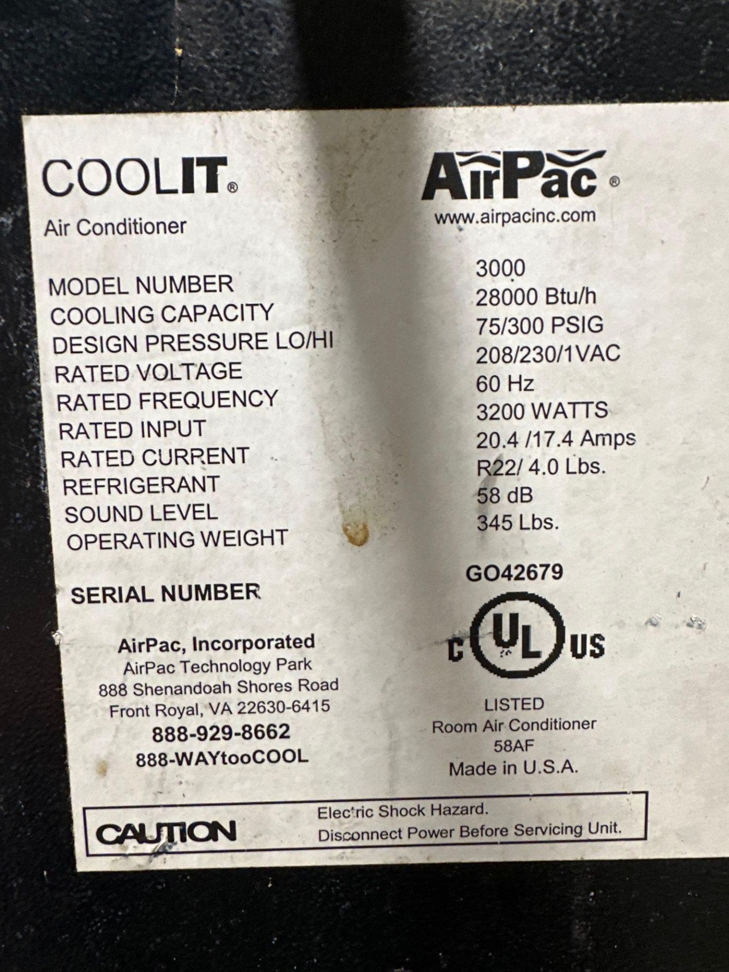 AirPac Air Conditioner model 3000 - Image 8 of 8