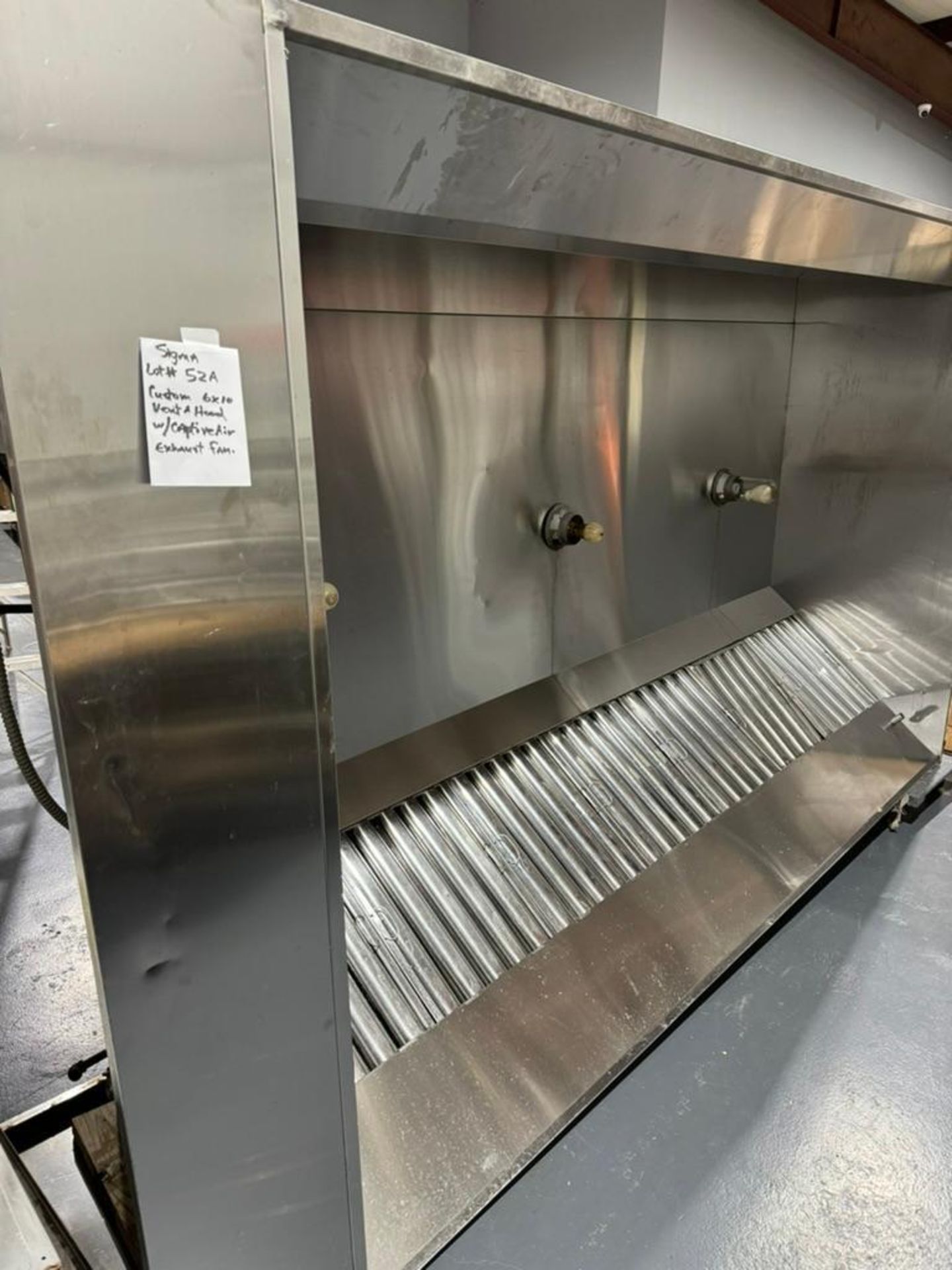 Stainless Steel Vent-a-Hood 6x10 foot size w/Captive Air exhaust fan