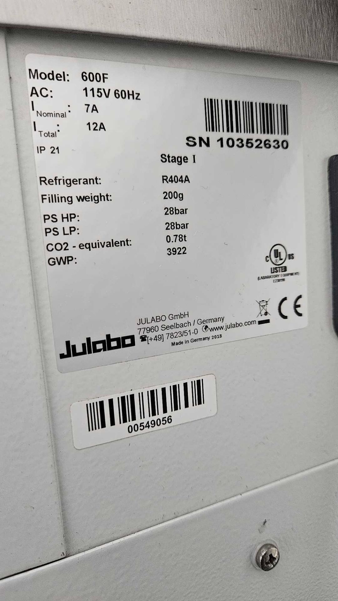 Julabo Corio CD-600F Refrigerated And Heating Circulator - Image 3 of 3