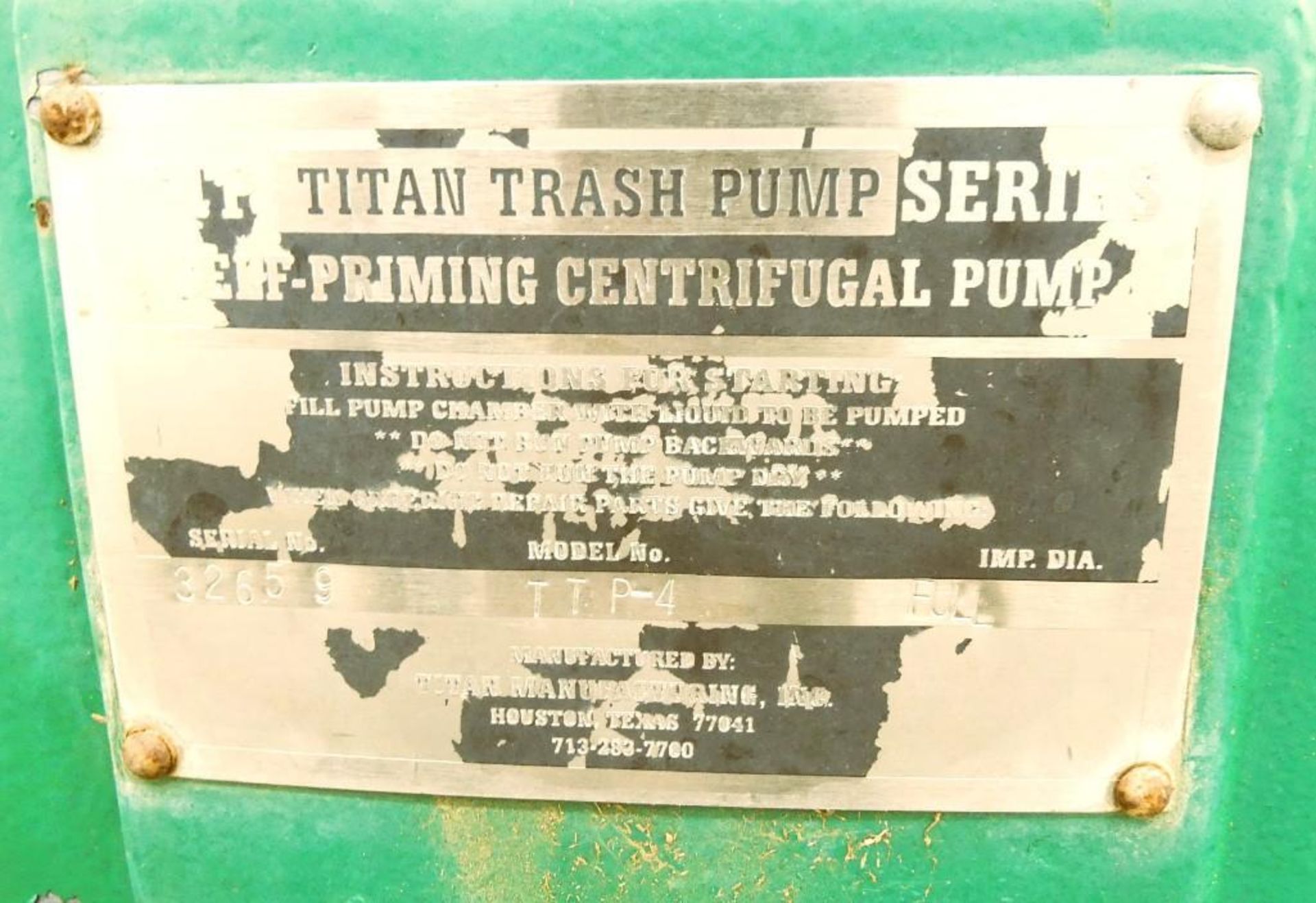 Titan TTP-4 Self Priming Centrifugal Pump - Image 7 of 7