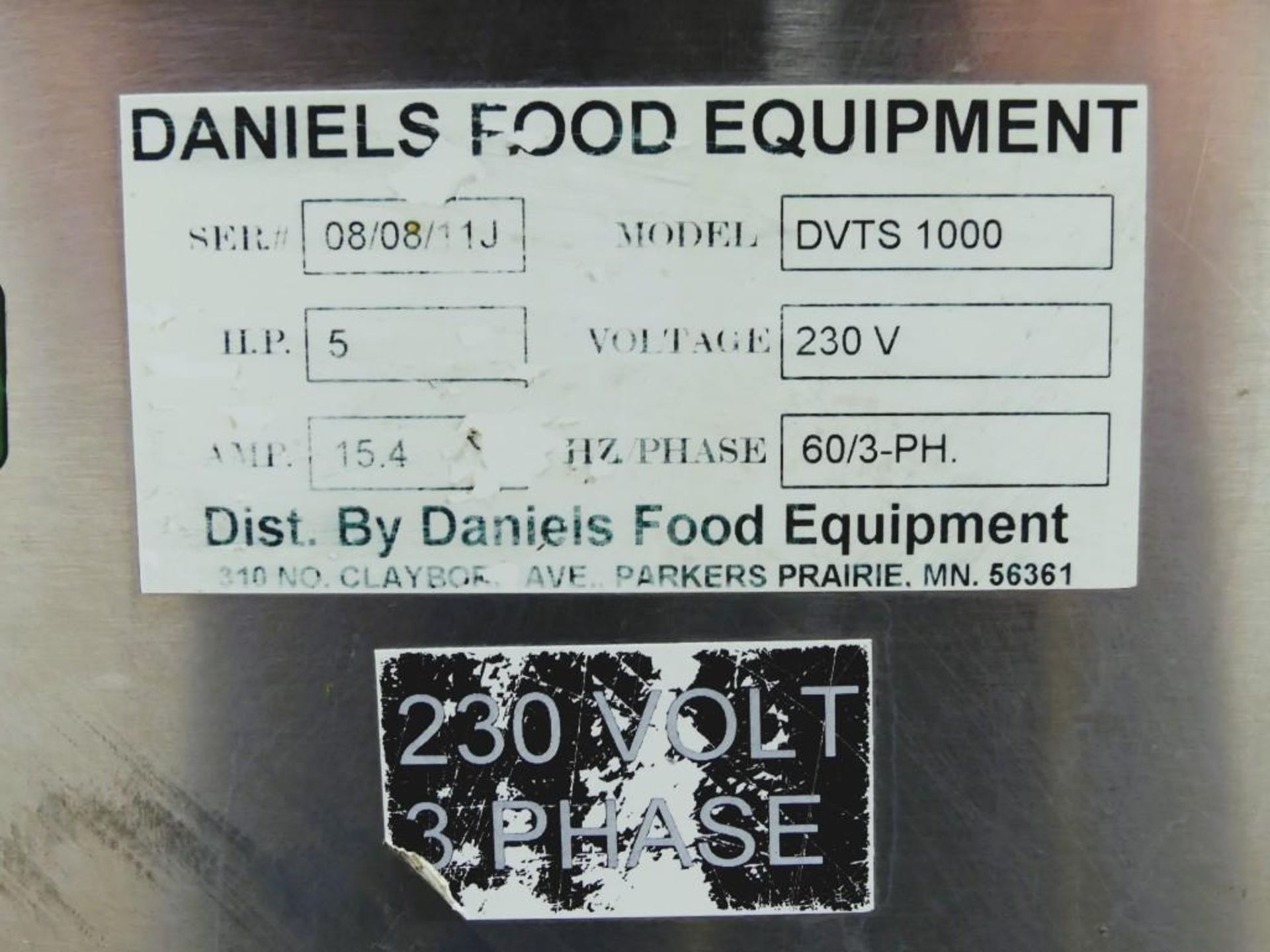 Daniels Food Equipment DVTS 1000 Rotary Tumbler - Image 14 of 14