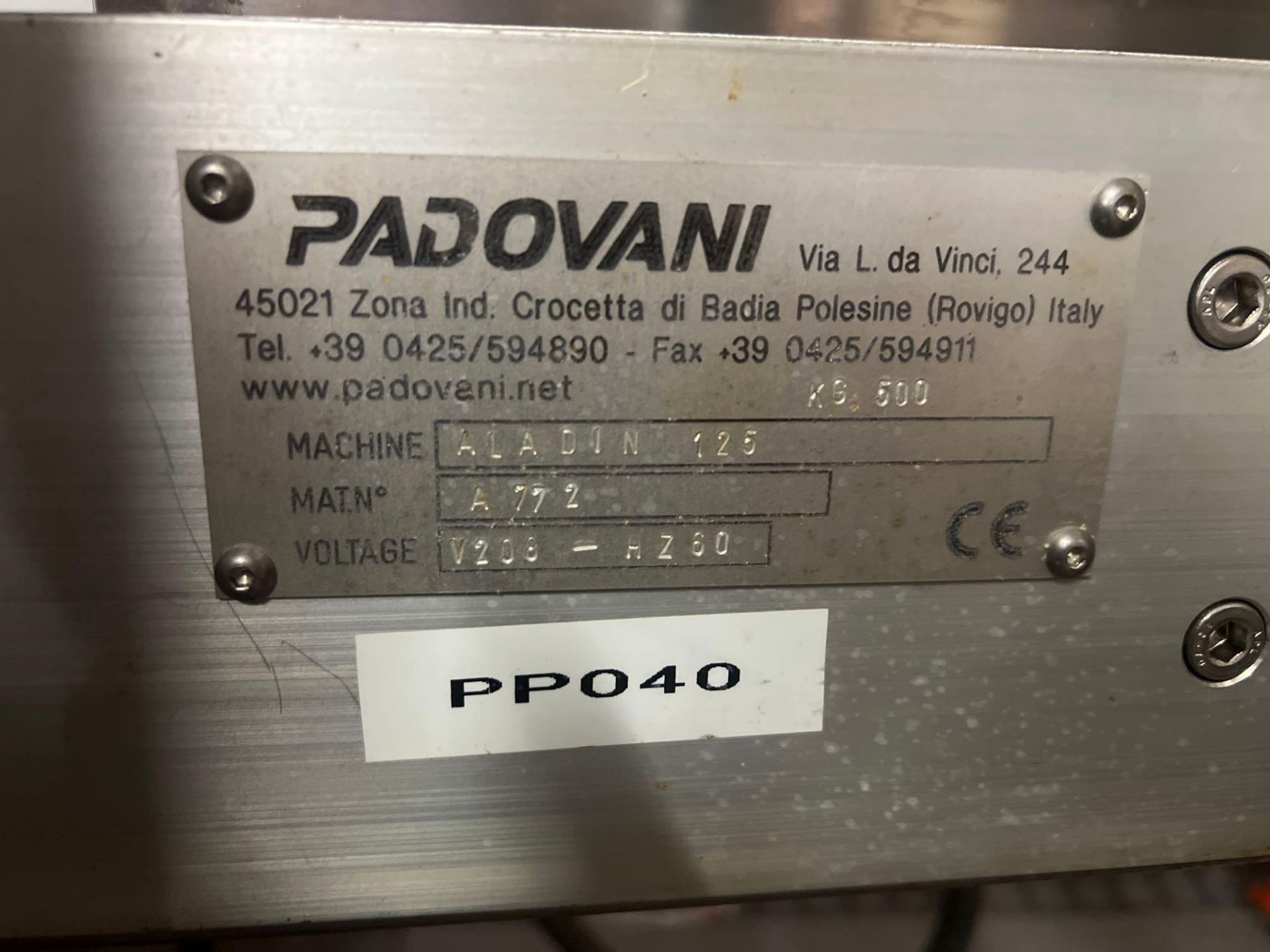 Padovani Aladin 125 Stainless Steel Extruder - Image 8 of 14