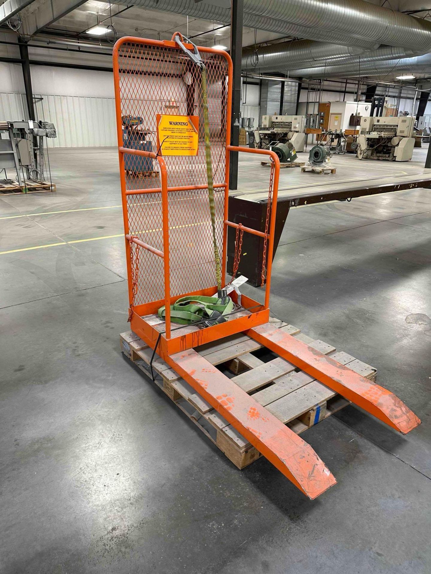 Forklift Attachment with Strap In Cage