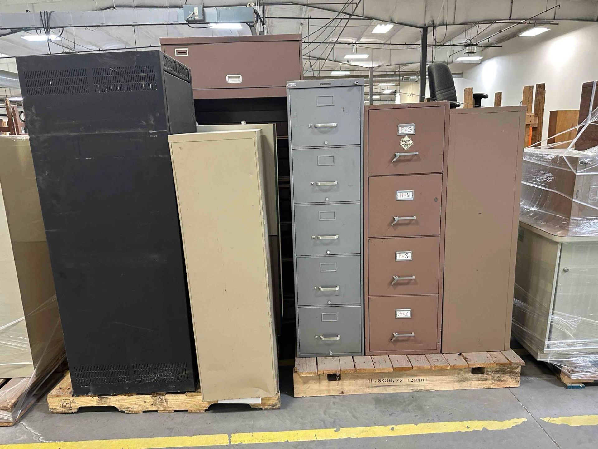 Large lot of shelving and filing cabinets