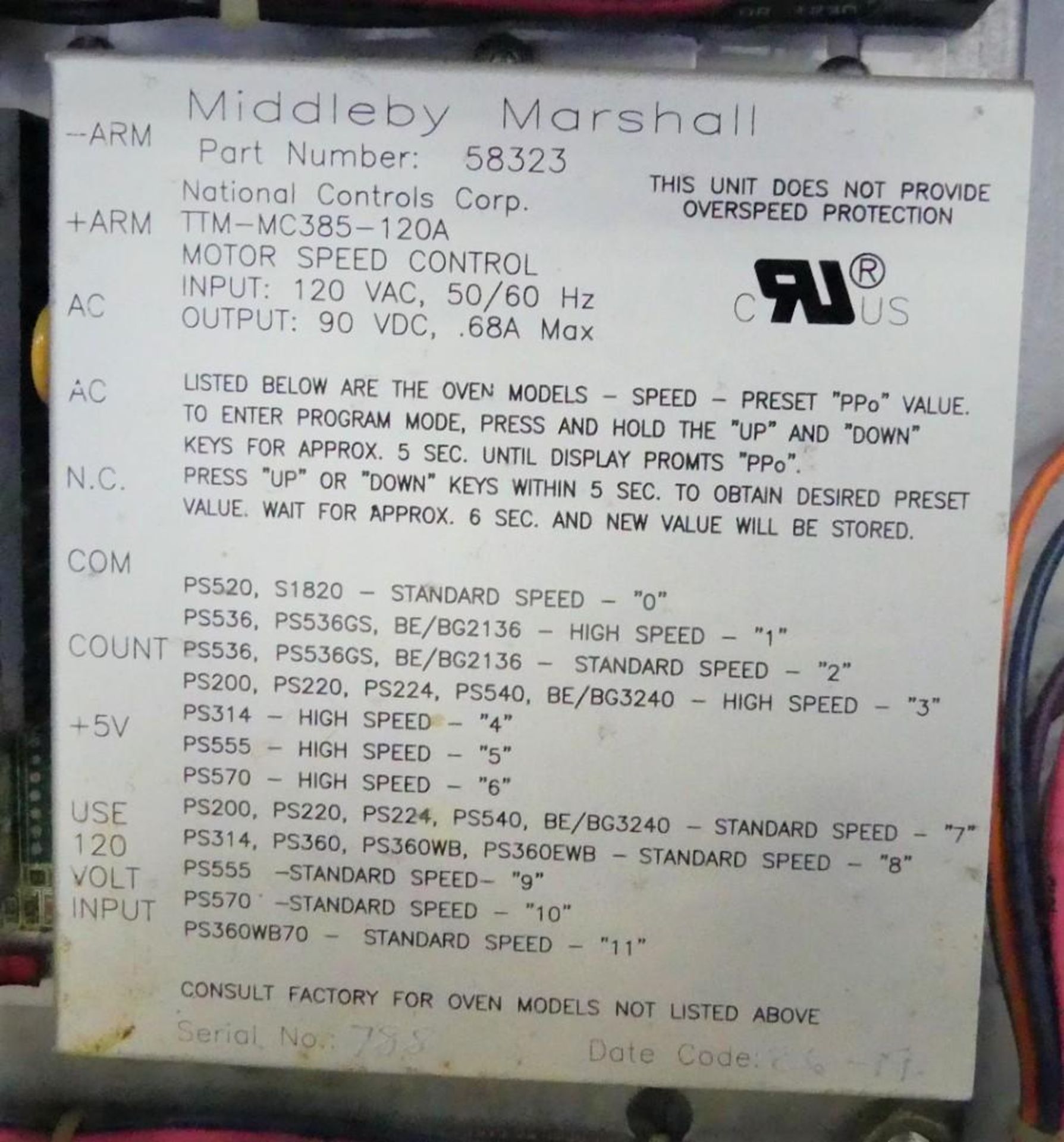 Middleby Marshal PS360WB Oven - Bild 15 aus 19