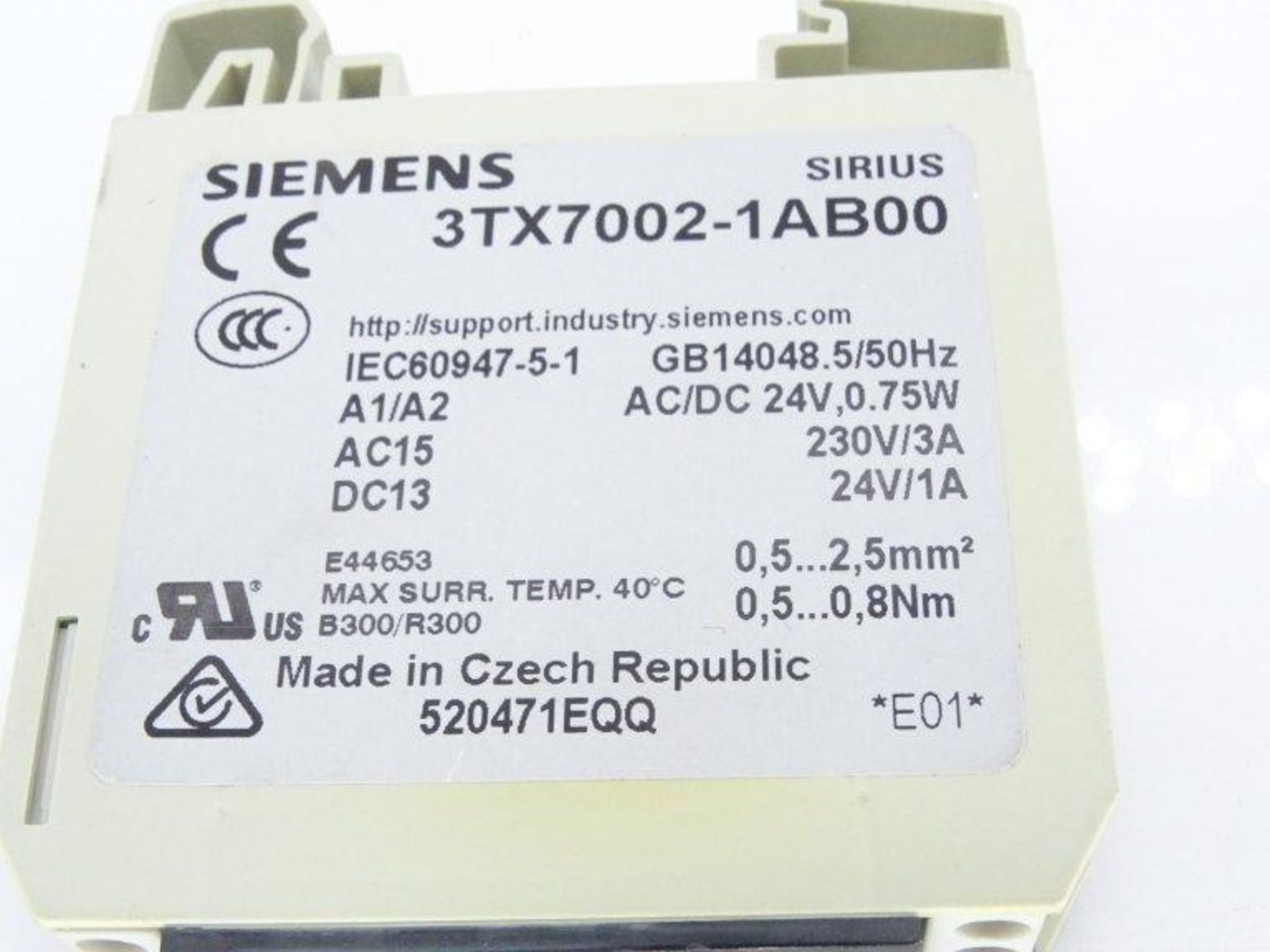 (10) SIEMENS 3TX7002-1AB00 RELAY - Image 3 of 3