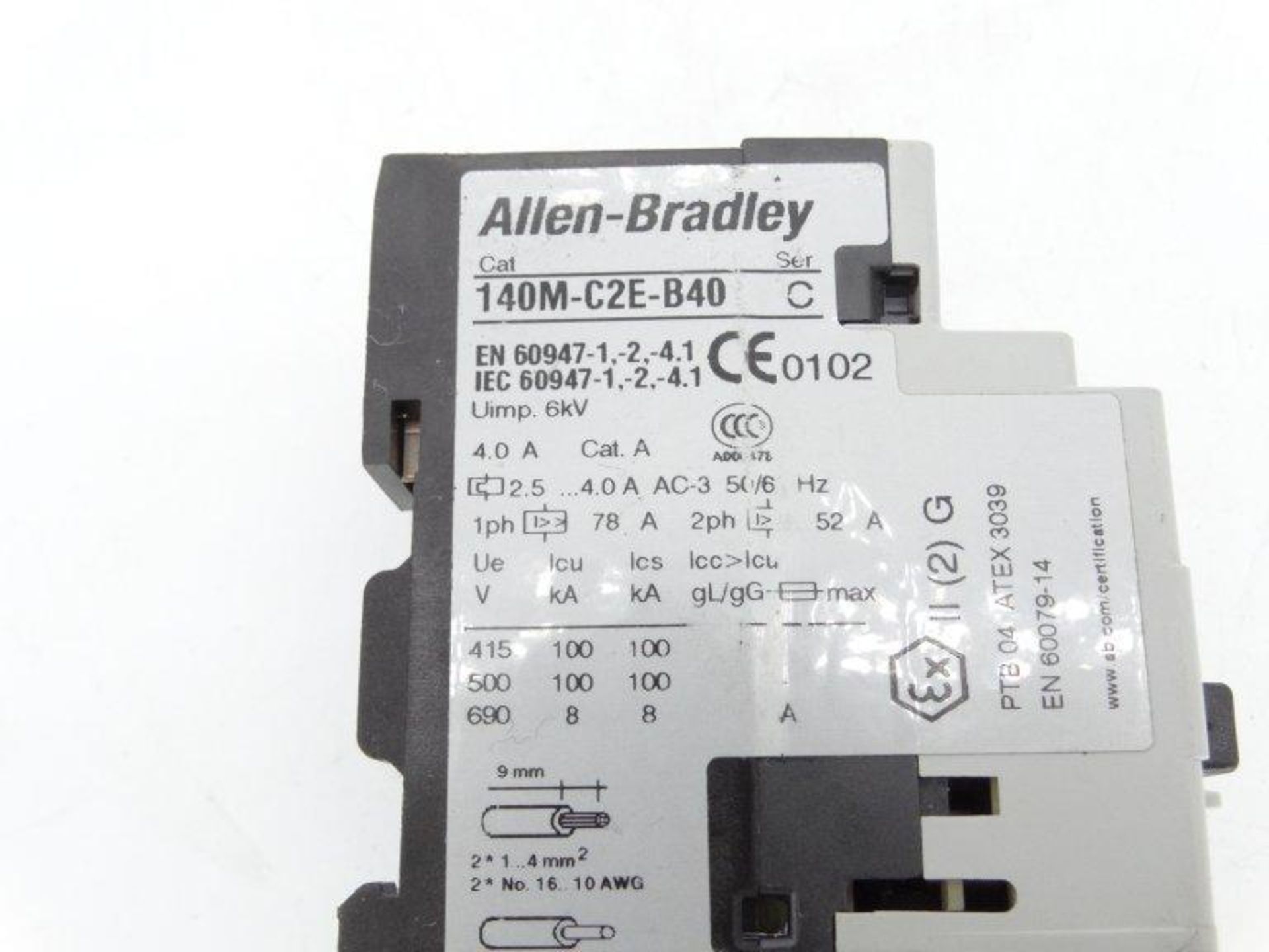 (10) ALLEN BRADLEY 140M-C2E-B40 SERIES C CIRCUIT BREAKER - Image 3 of 3