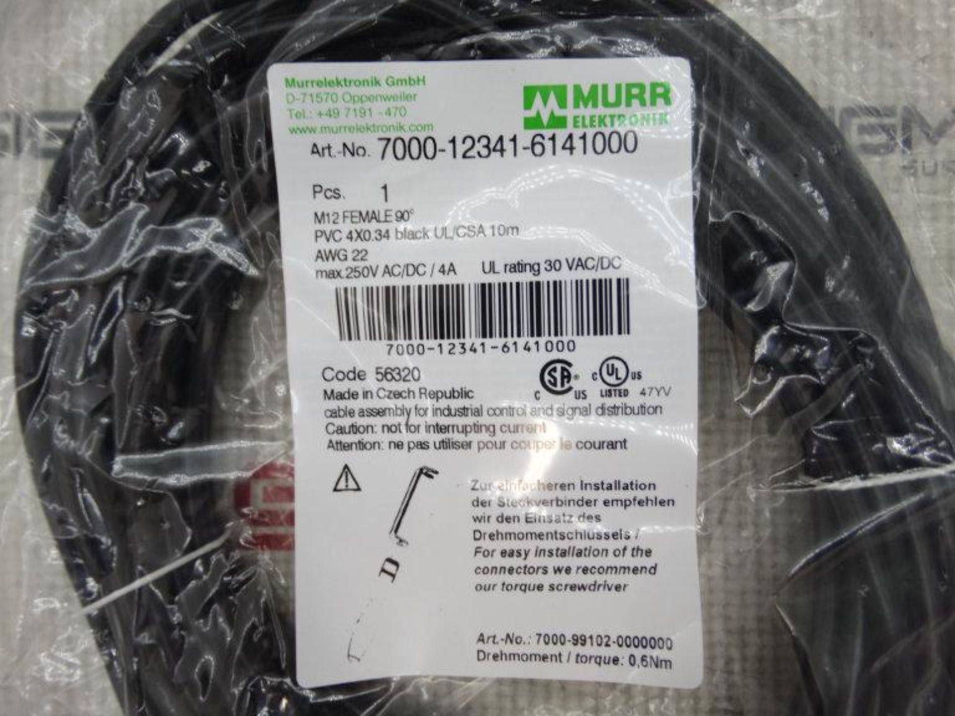 (10) MURR ELEKTRONIK 7000-12341-6141000 CABLE - Image 2 of 2