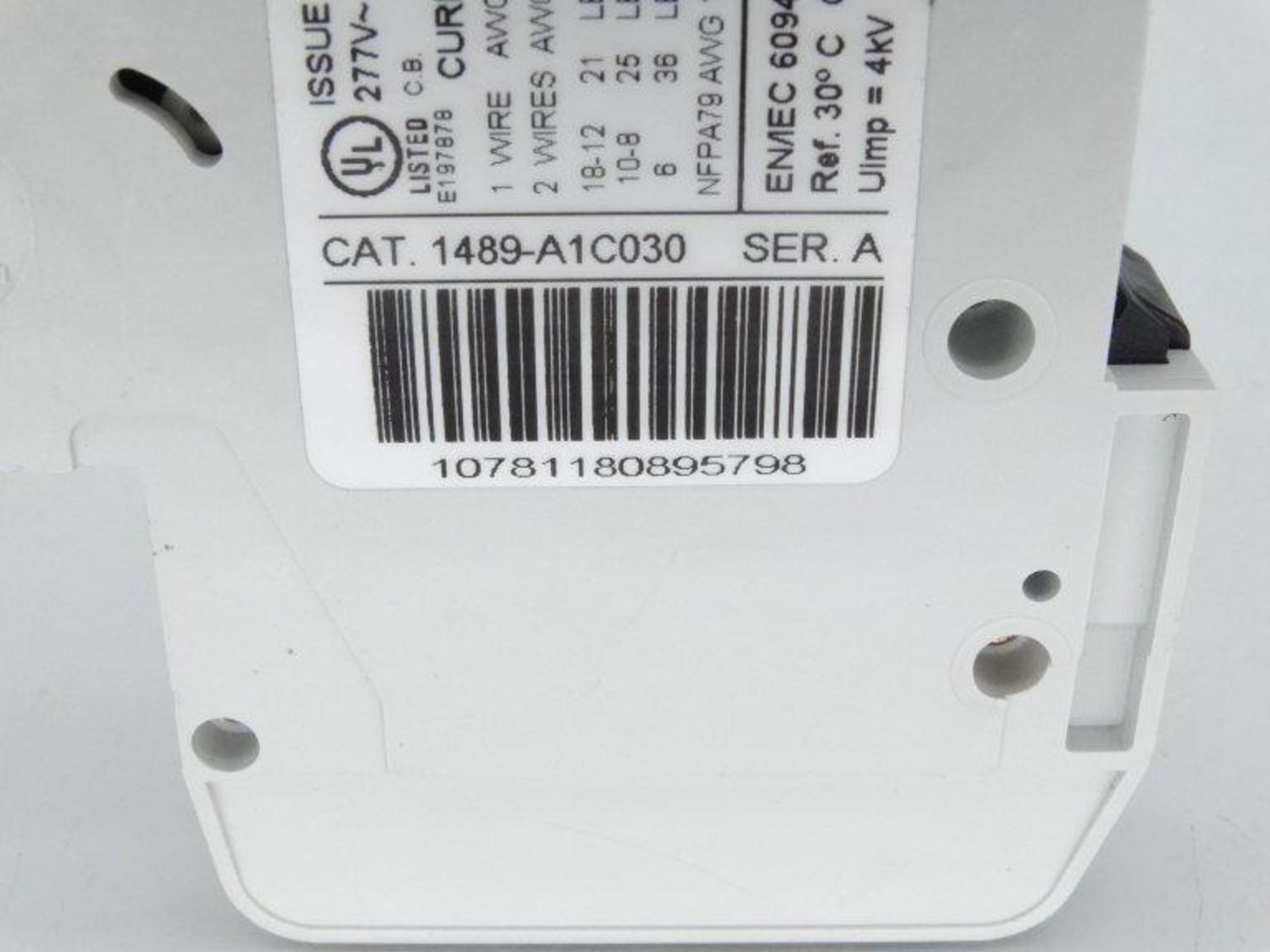 (10) ALLEN BRADLEY 1489-A1C030 SERIES A CIRCUIT BREAKER - Image 3 of 3