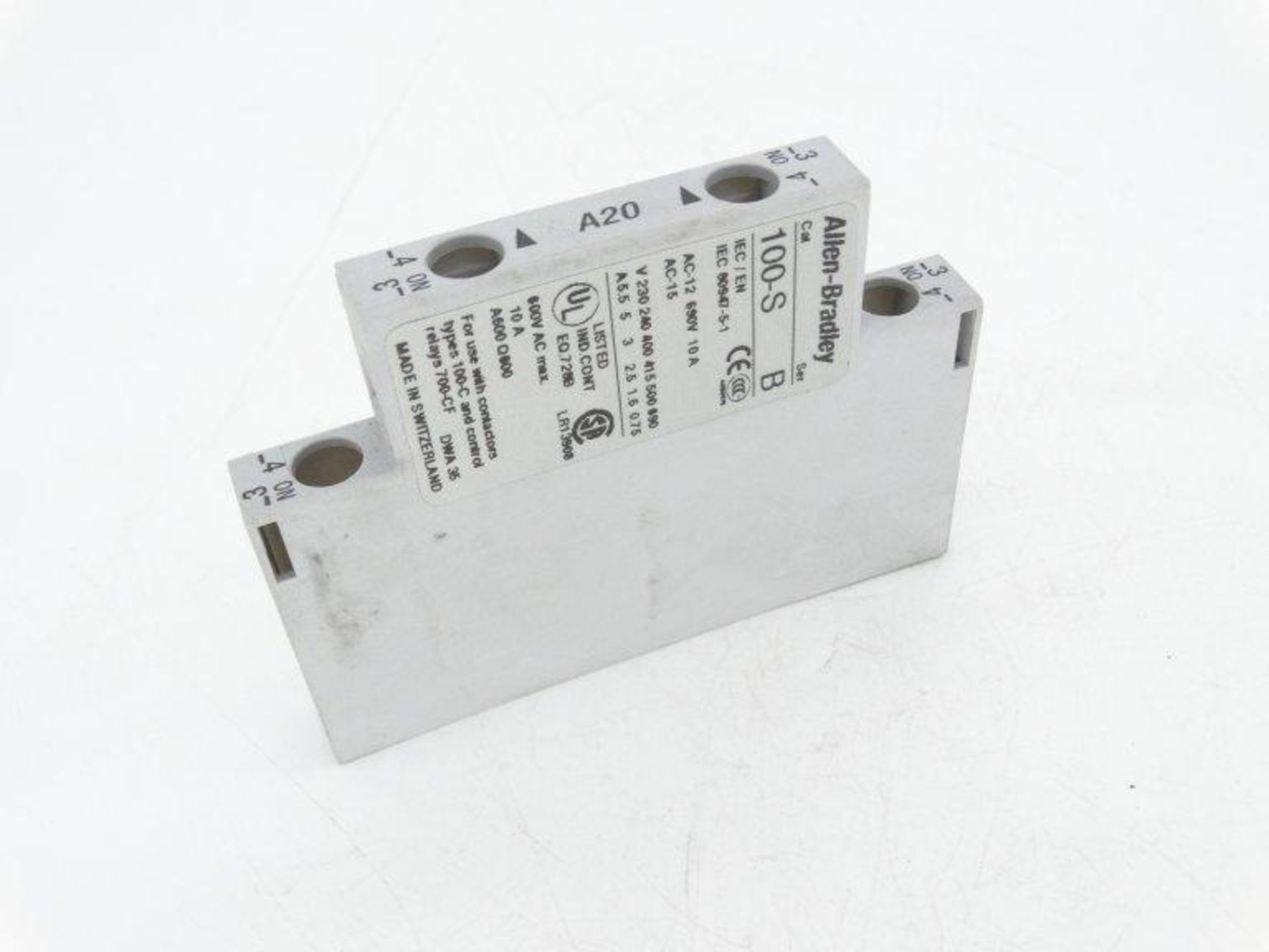 (10) ALLEN BRADLEY 100-SA20 SERIES B CONTACT BLOCK - Image 2 of 3