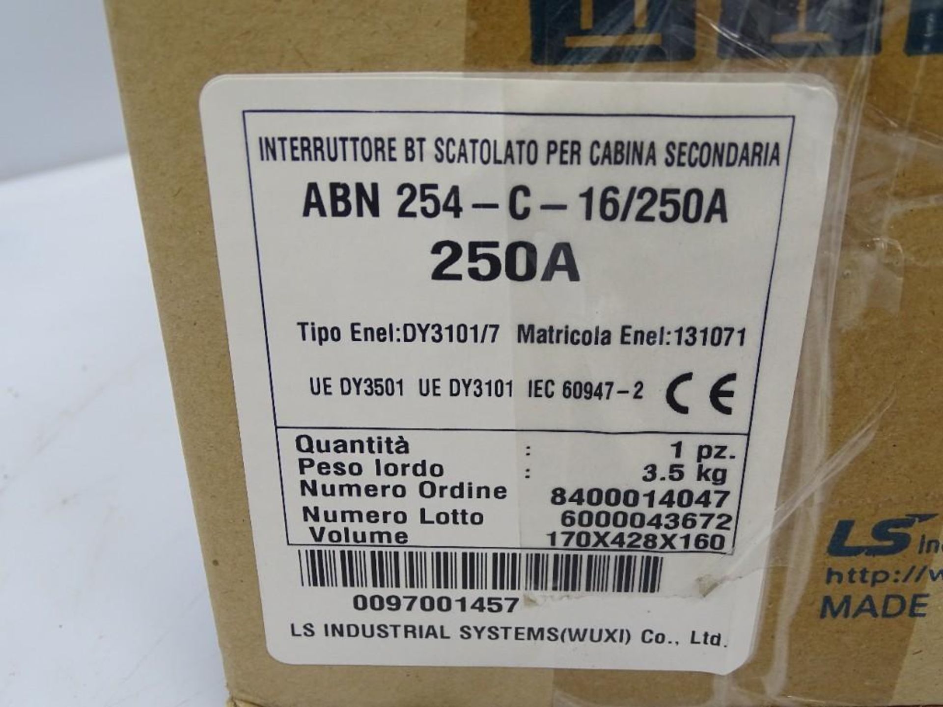 (10) Industrial Systems ABN 254-C-16/250A Molded Case Circuit Breaker - Image 2 of 2