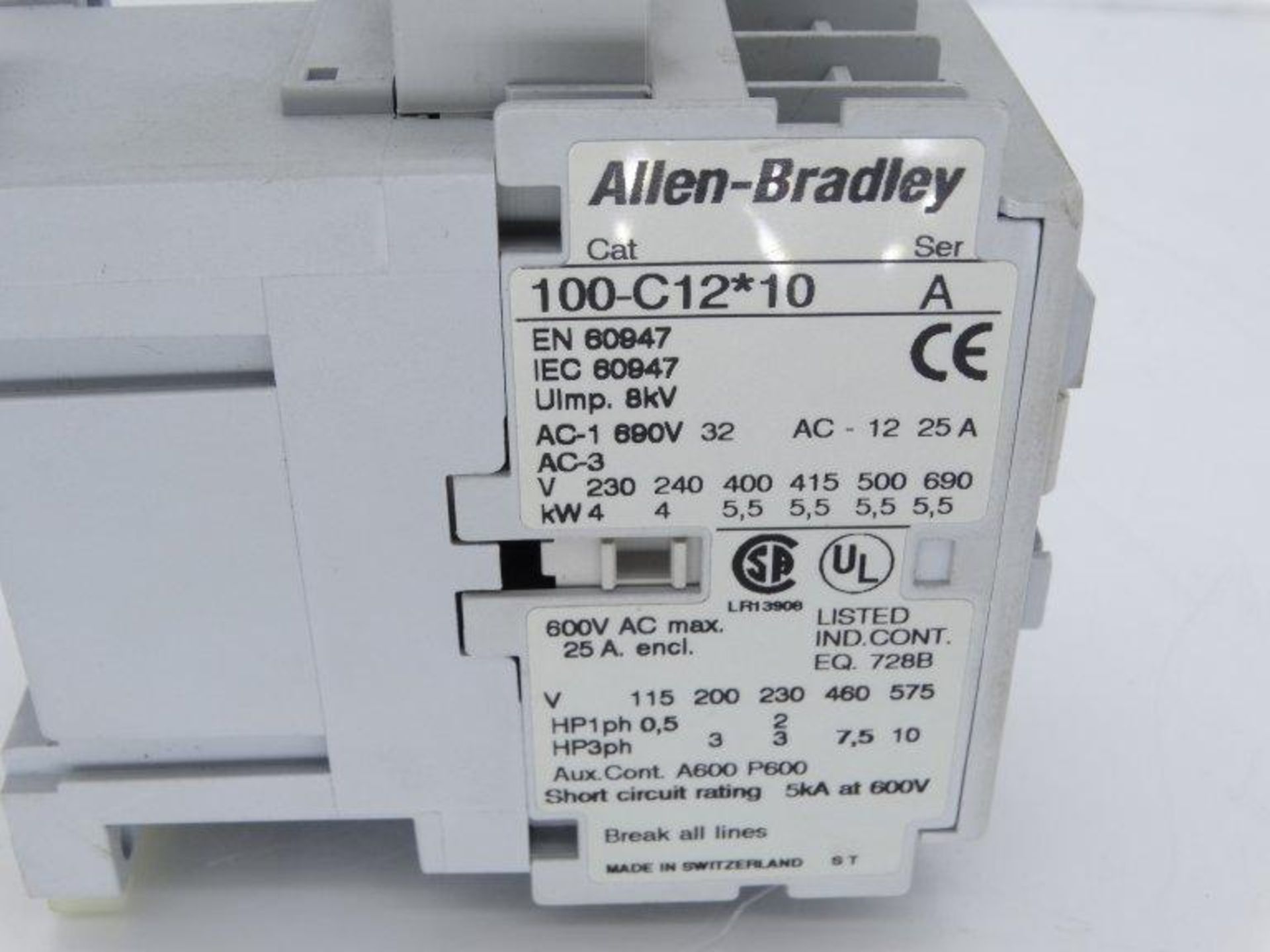 (10) ALLEN BRADLEY 100-C12D10 SERIES A CONTACTOR - Image 3 of 3