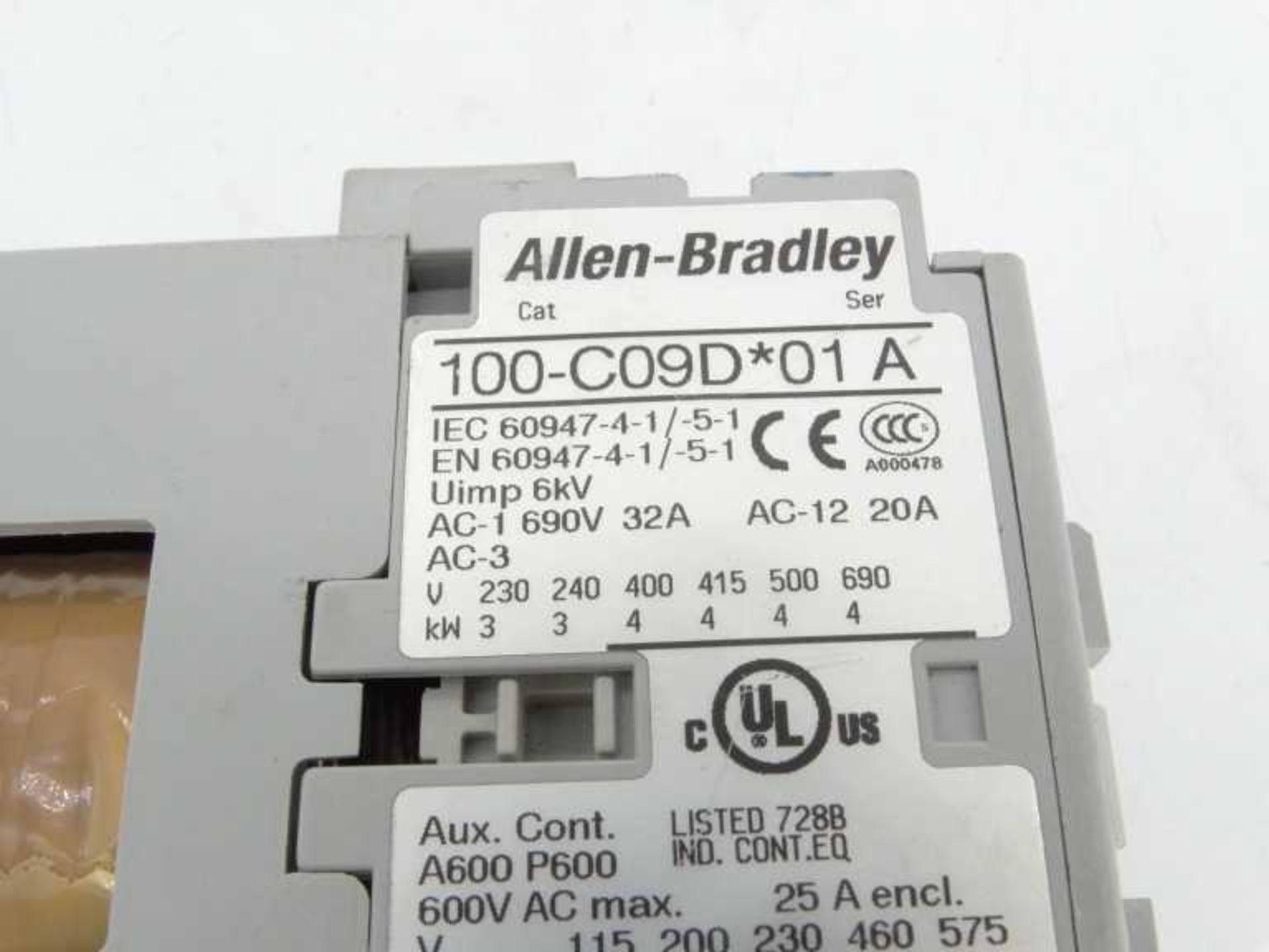 (10) ALLEN BRADLEY 100-C09DJ01 SERIES A CONTACTOR - Image 3 of 3