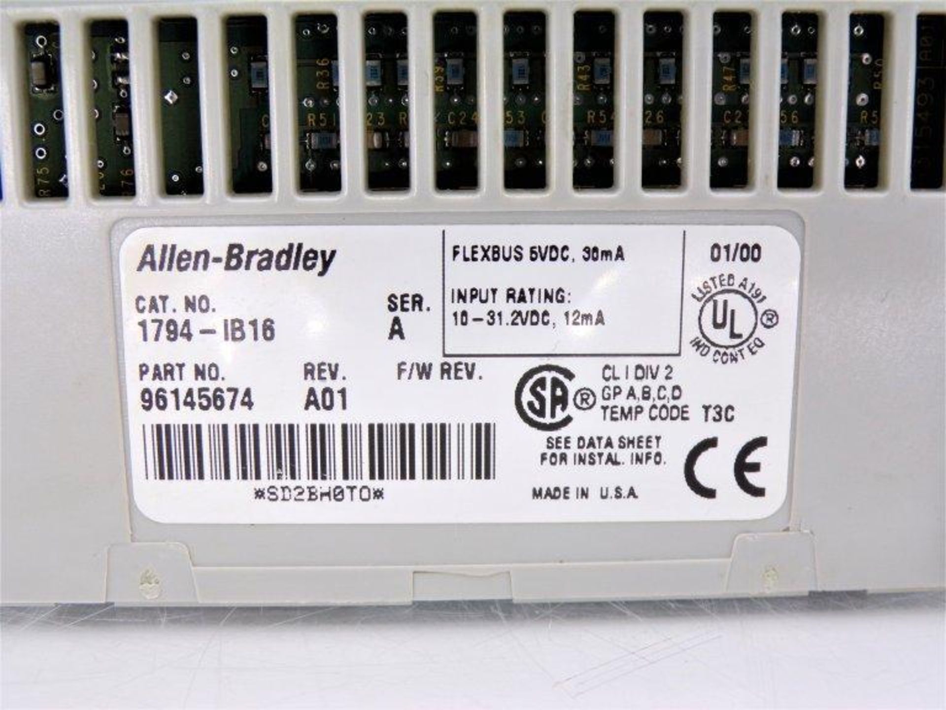 (10) ALLEN BRADLEY 1794-IB16 SERIES A PLC MODULE - Image 3 of 3