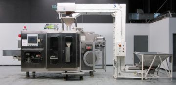 Ropak Model V High-Speed Rotary Pouch Machine with Volumetric Screw Product Feeder