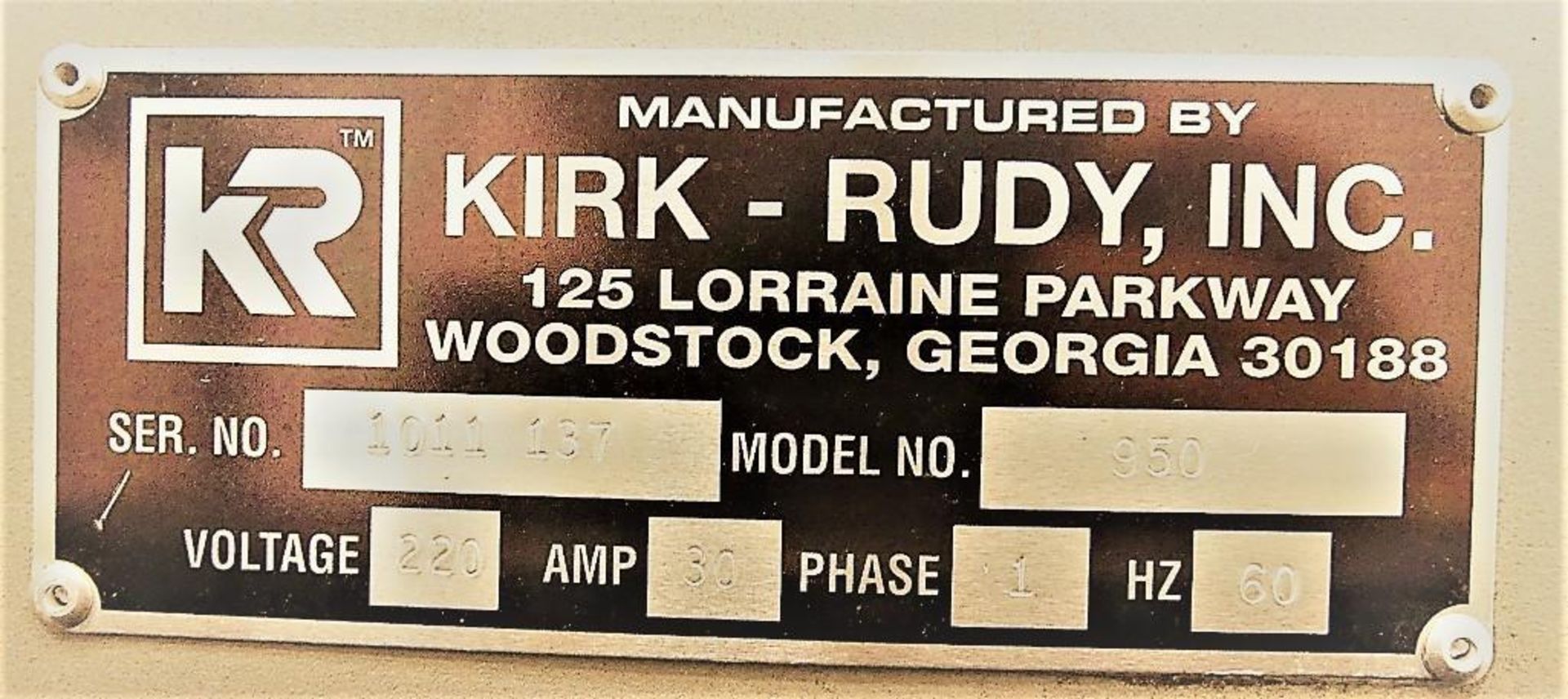 Kirk-Rudy KR950 Compensating Stacker - Image 12 of 12