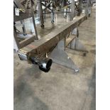 93" L by 4.5" W plastic table-top conveyor