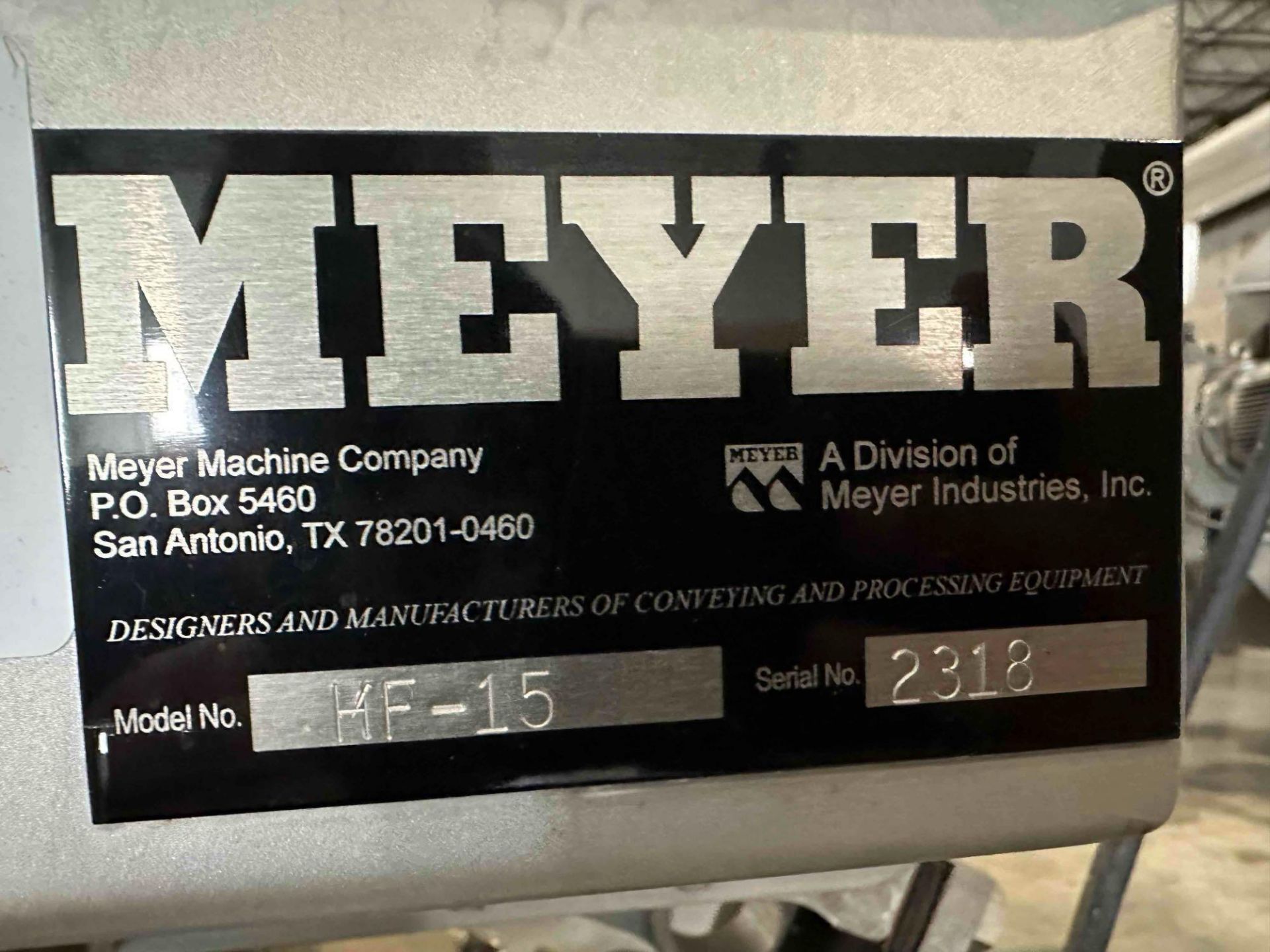 Meyer HF-15 Stainless Steel Linear Vibratory Feeder W/ 70 Gallon Hopper - Image 7 of 9