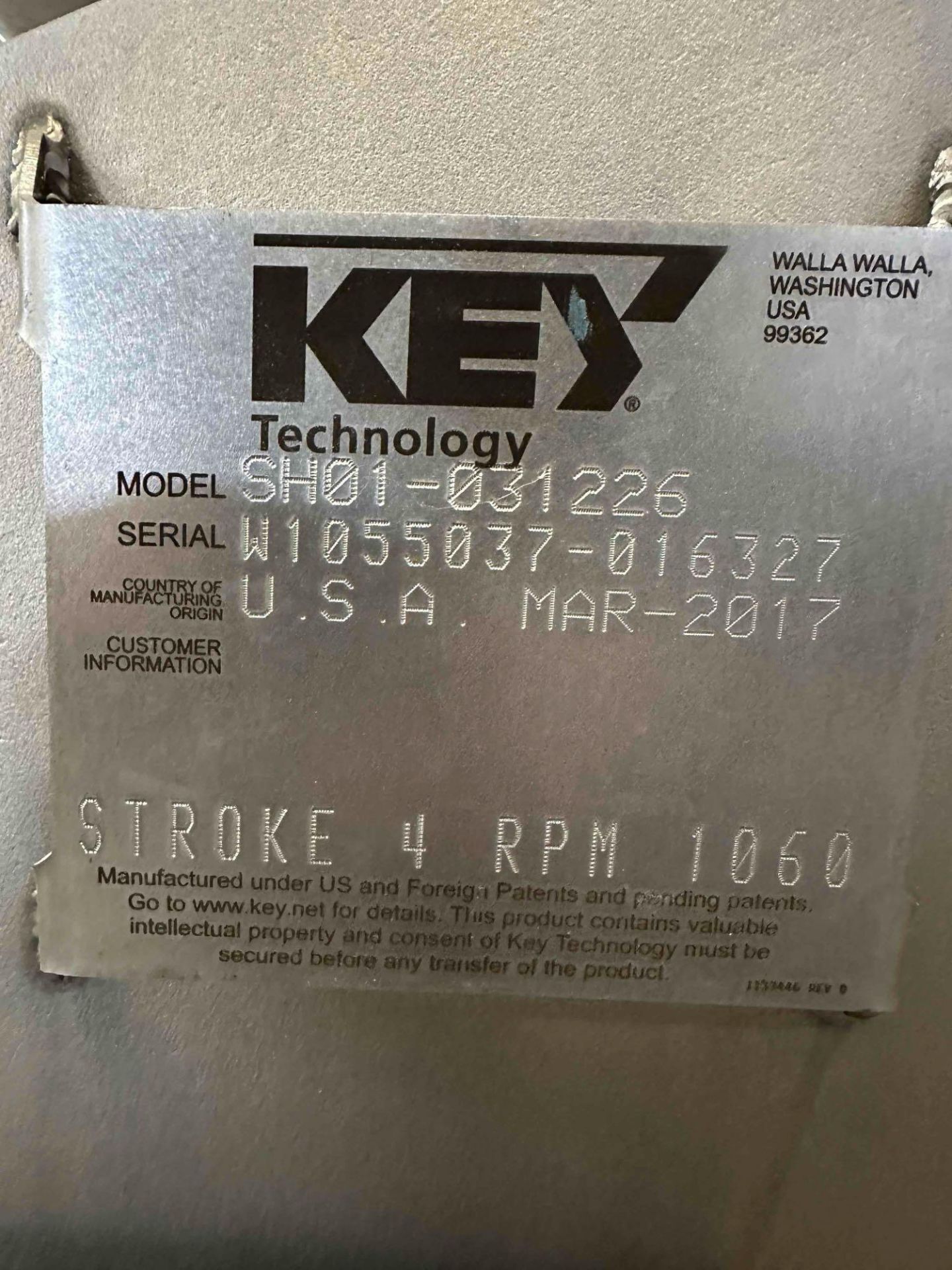 Key Technology SH01-031226 Stainless Steel Vibratory Slide Conveyor - Image 3 of 9