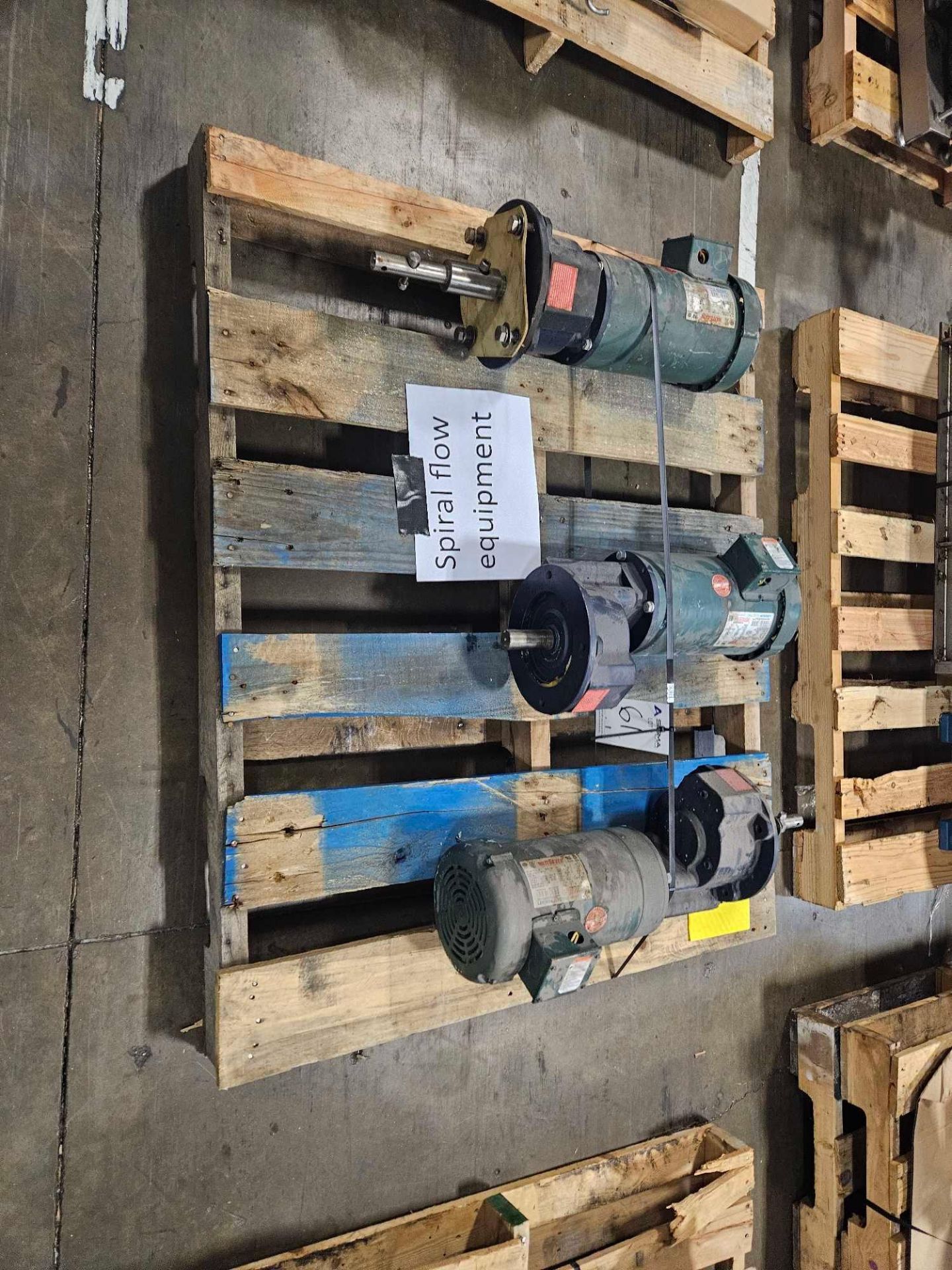 Pallet of motors and gear boxes