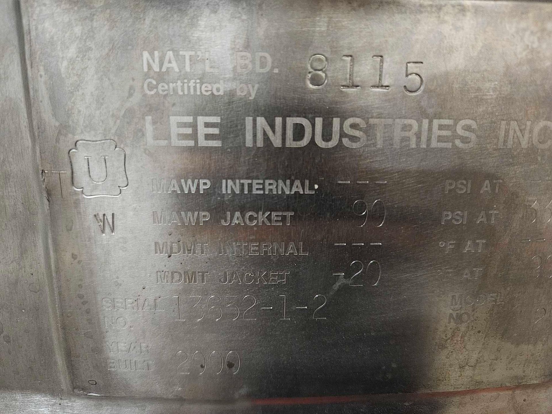 Lee Industries 250 Gallon Stainless Steel Triple Agitated Mixing Kettle - Image 10 of 25