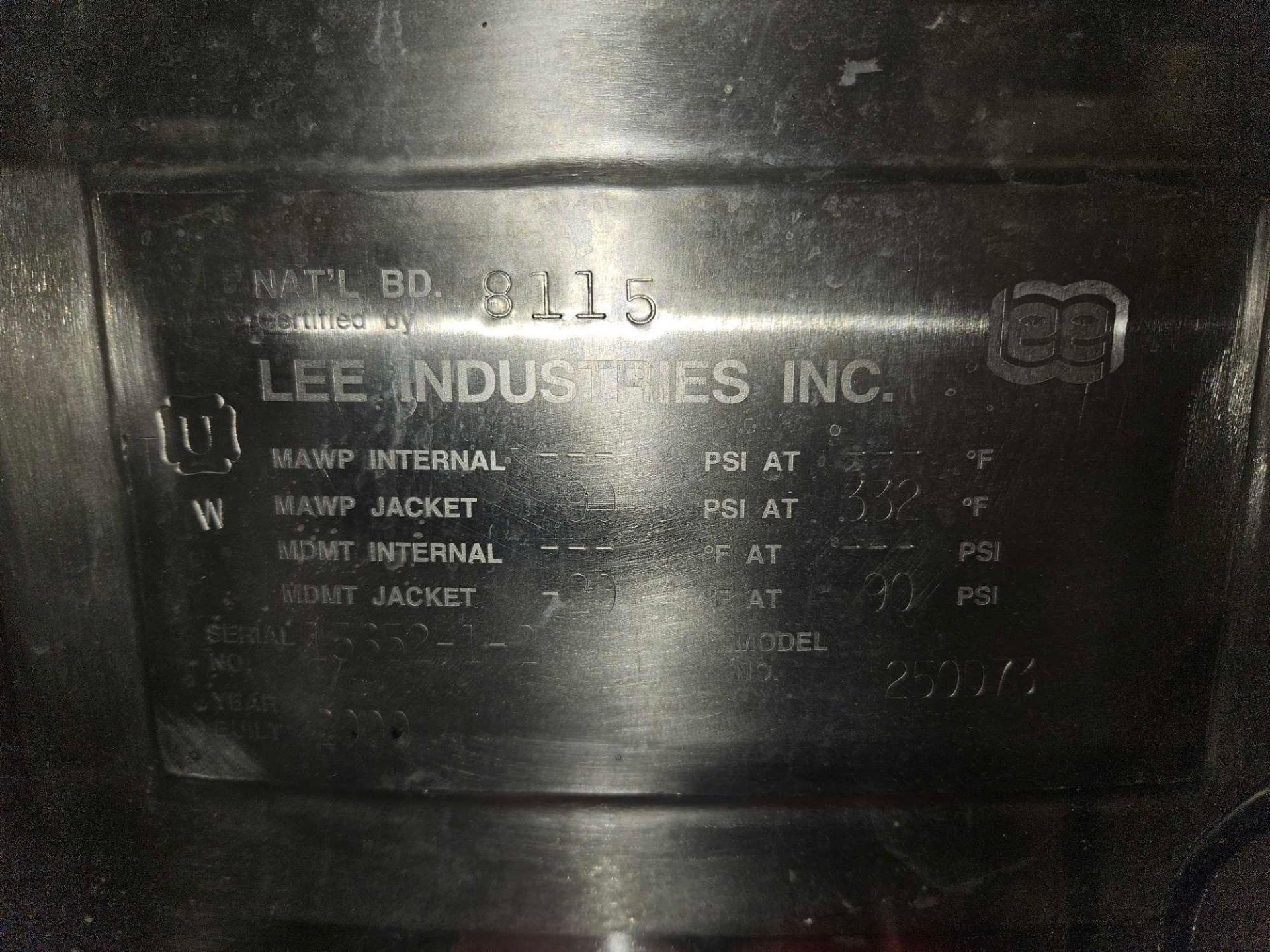 Lee Industries 250 Gallon Stainless Steel Triple Agitated Mixing Kettle - Image 14 of 25