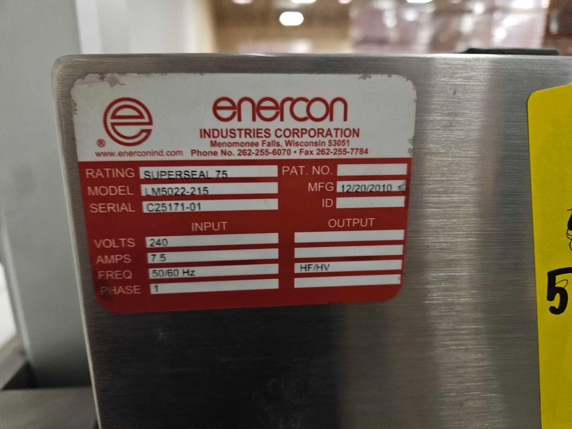 Enercon SuperSeal 75 Induction Cap Sealer - Image 12 of 12