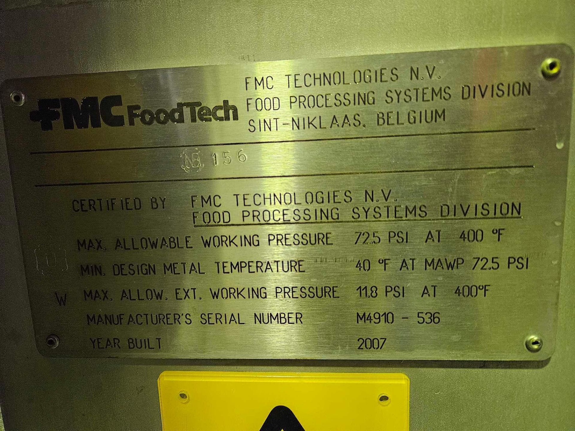 FMC FoodTech Stainless Steel Retort - Image 16 of 28
